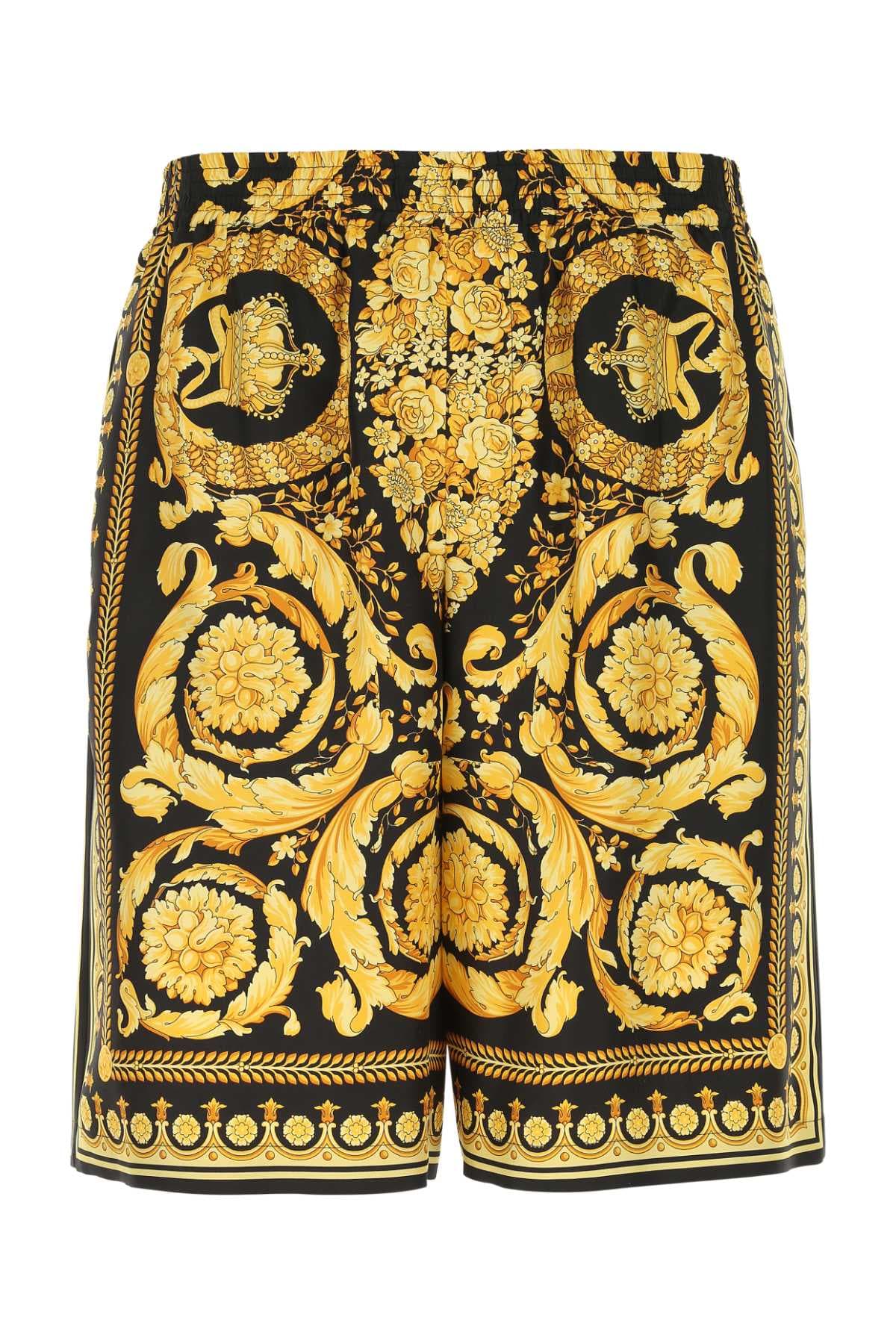 Printed silk bermuda shorts