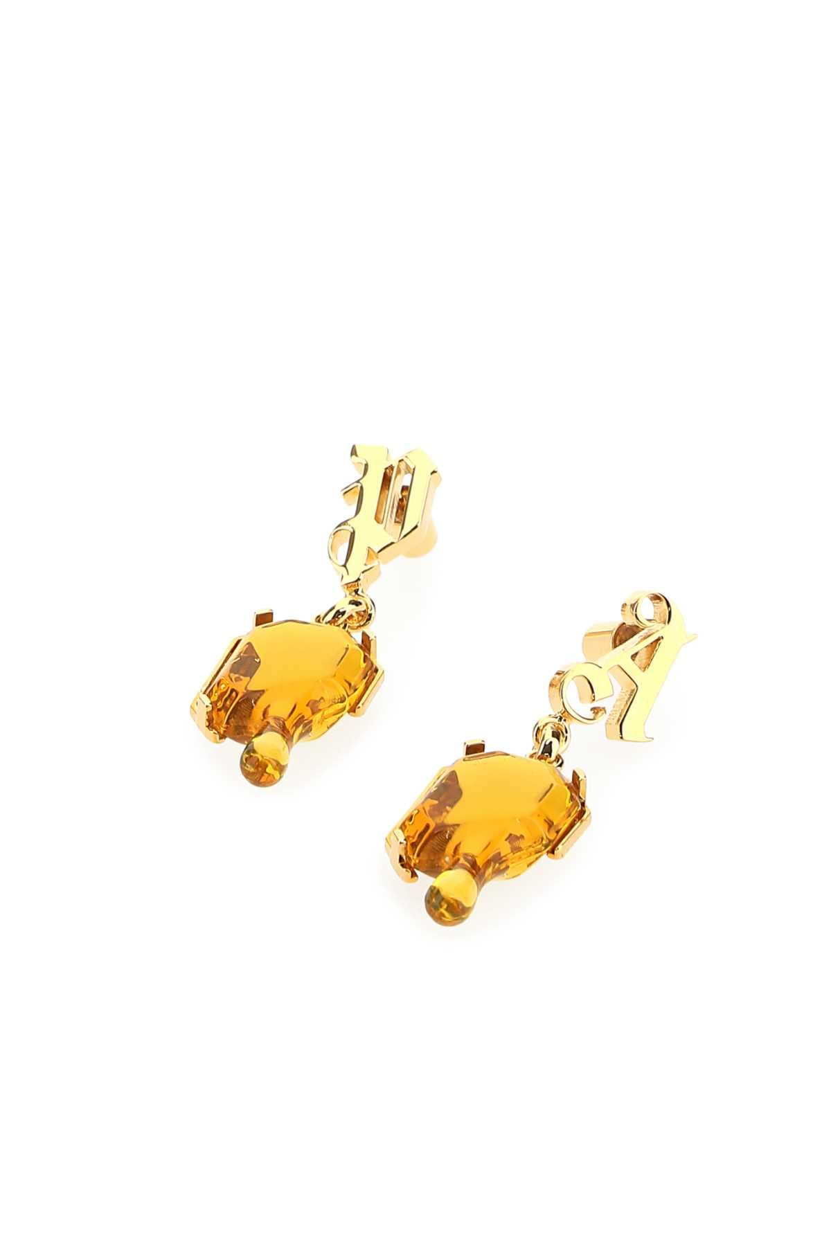 Golden metal earrings - мініатюра 2