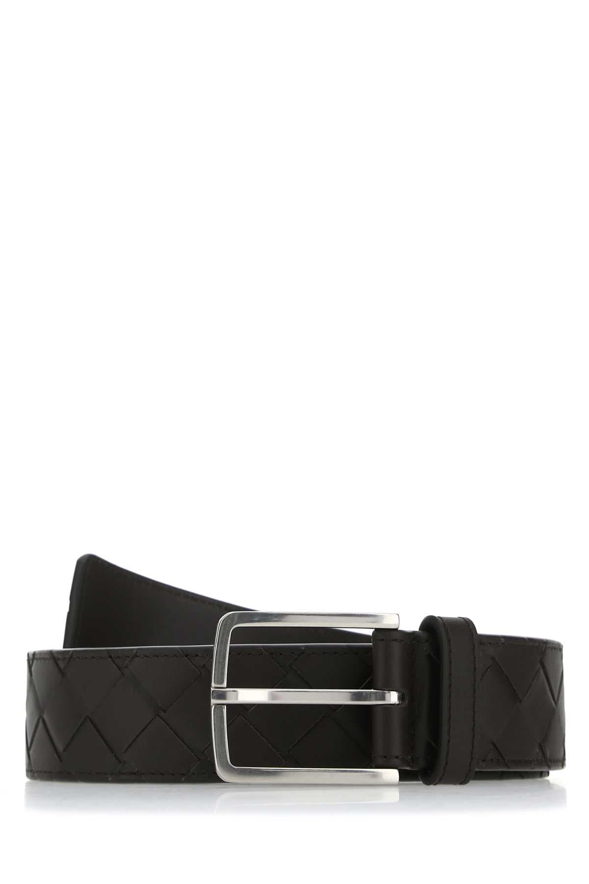 Dark brown leather belt