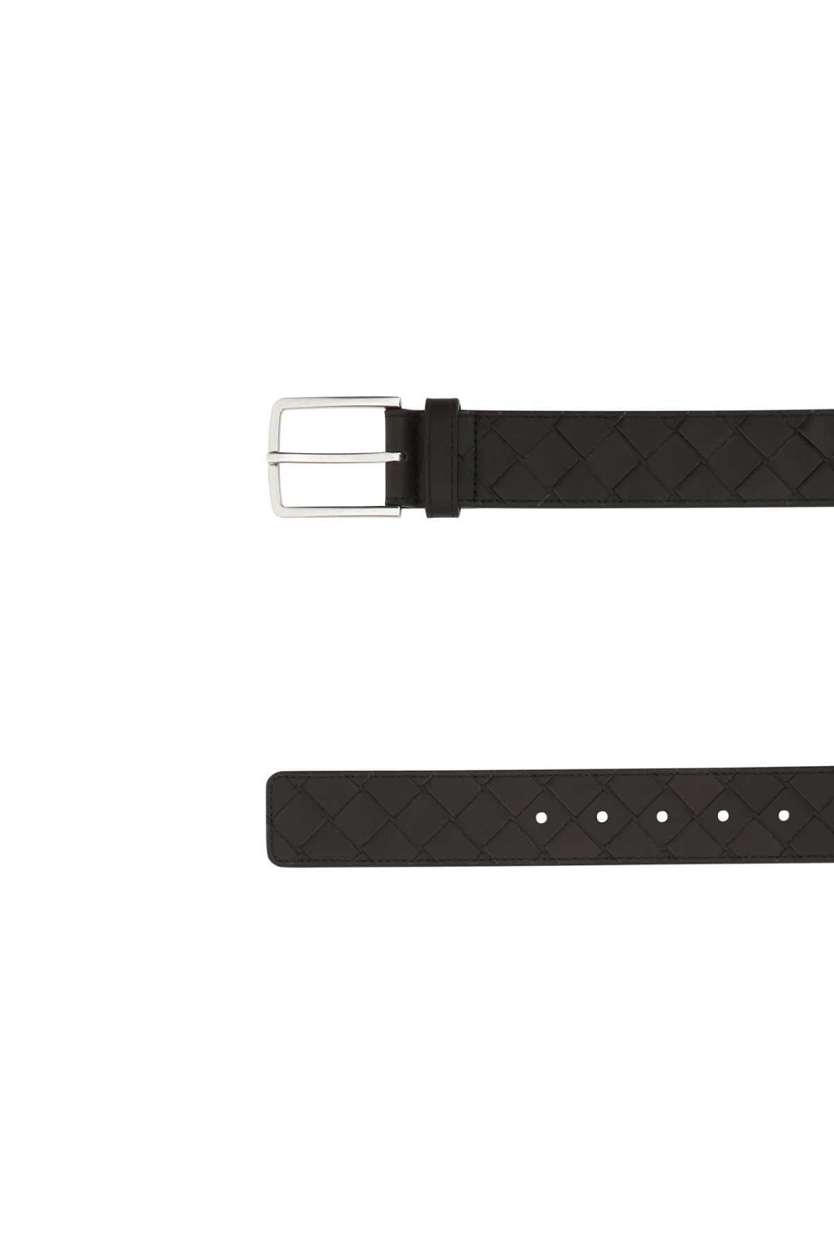 Dark brown leather belt - мініатюра 2