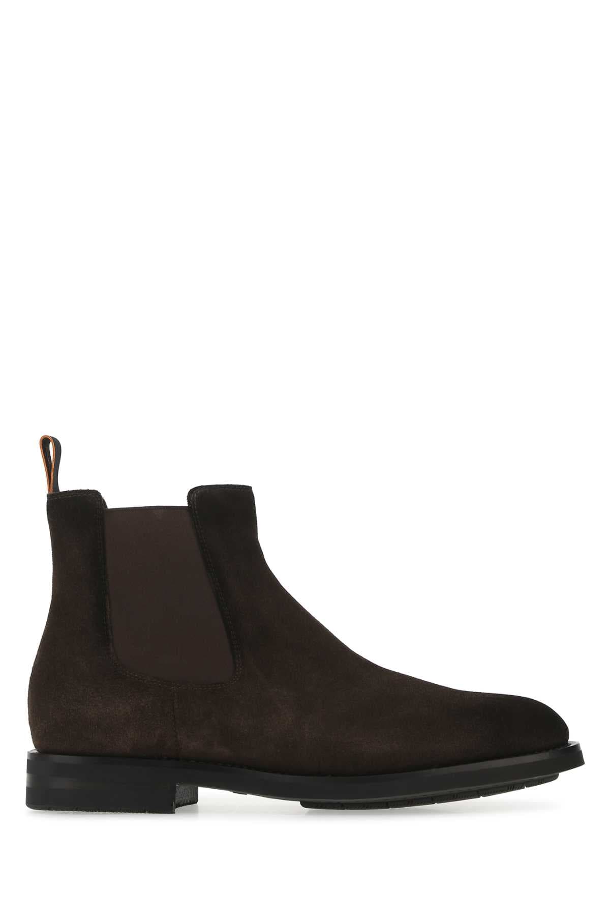 Brown suede ankle boots