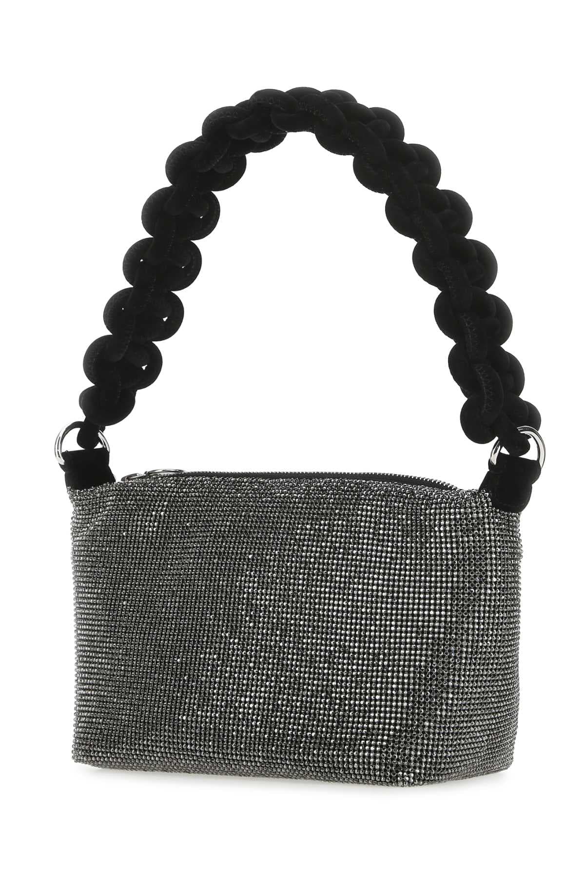 Black rhinestones handbag - мініатюра 2