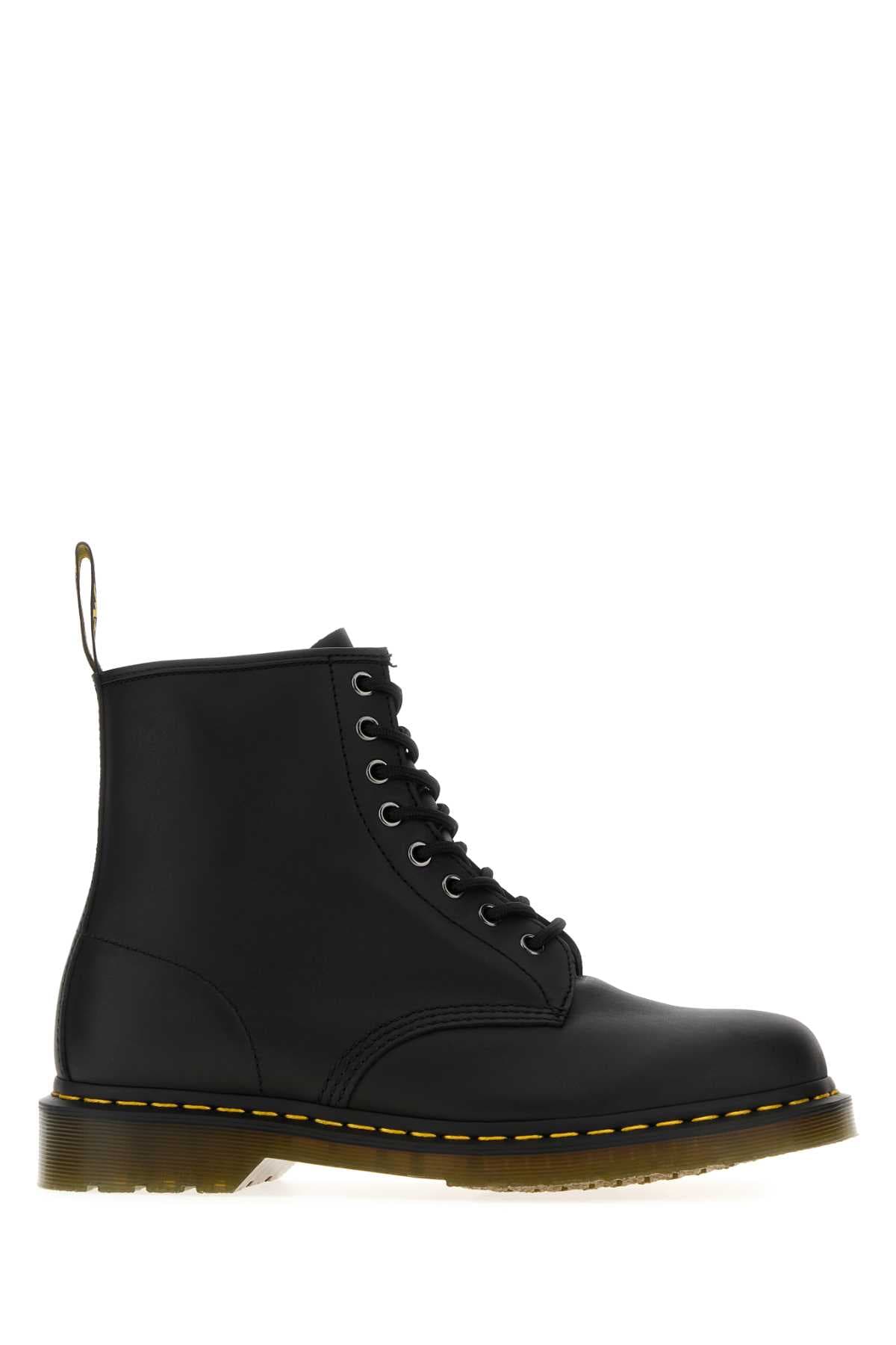 Black nappa leather ankle boots