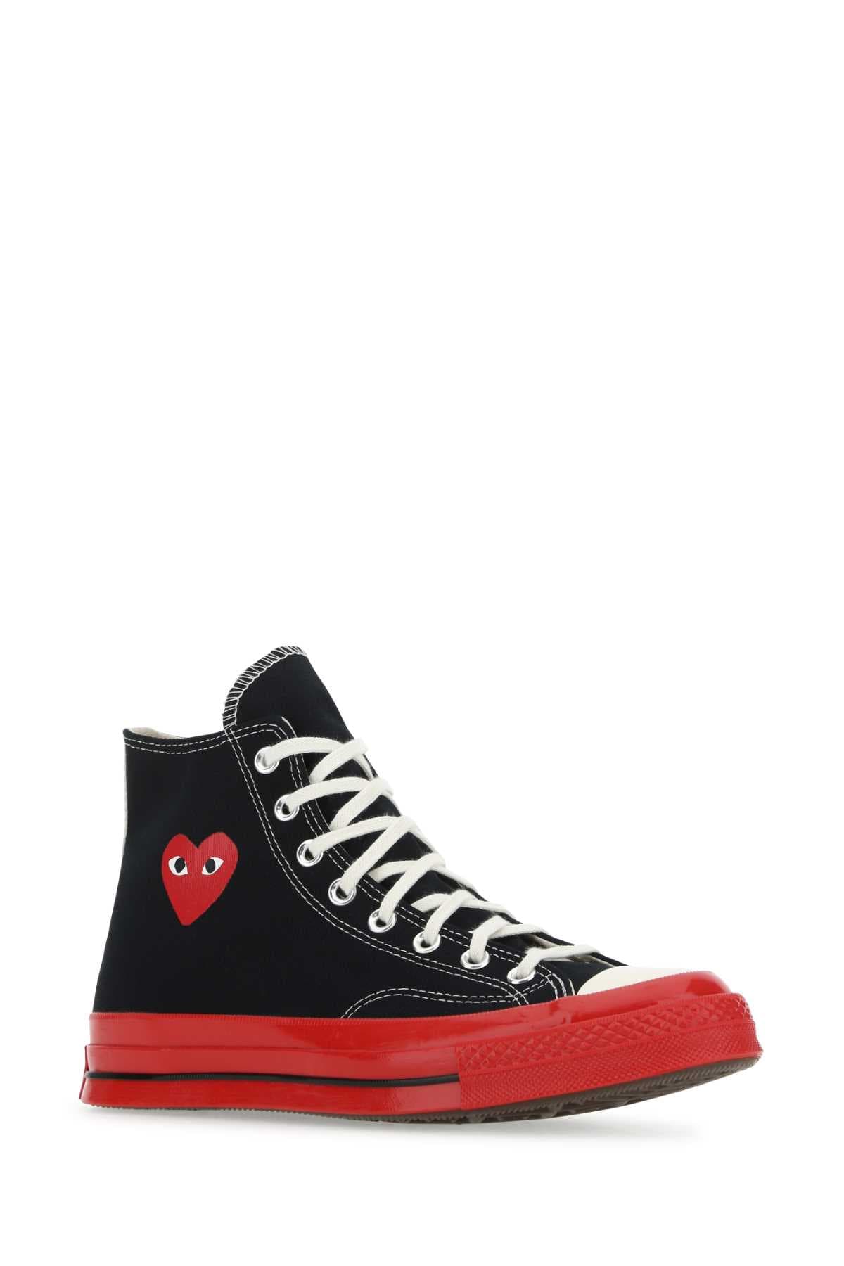Black canvas Comme Des Garçons X Converse sneakers - мініатюра 2