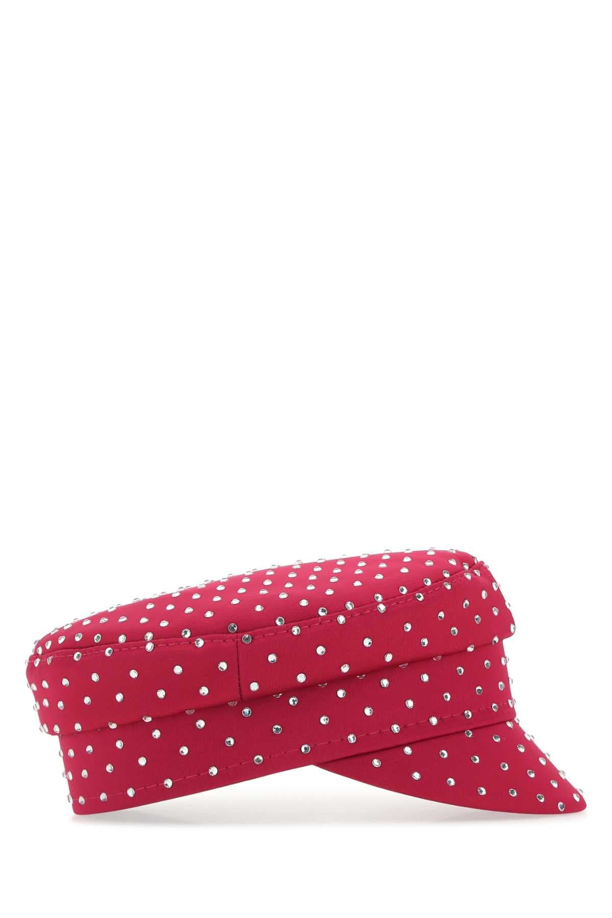 Tyrian purple satin baker boy hat - мініатюра 2