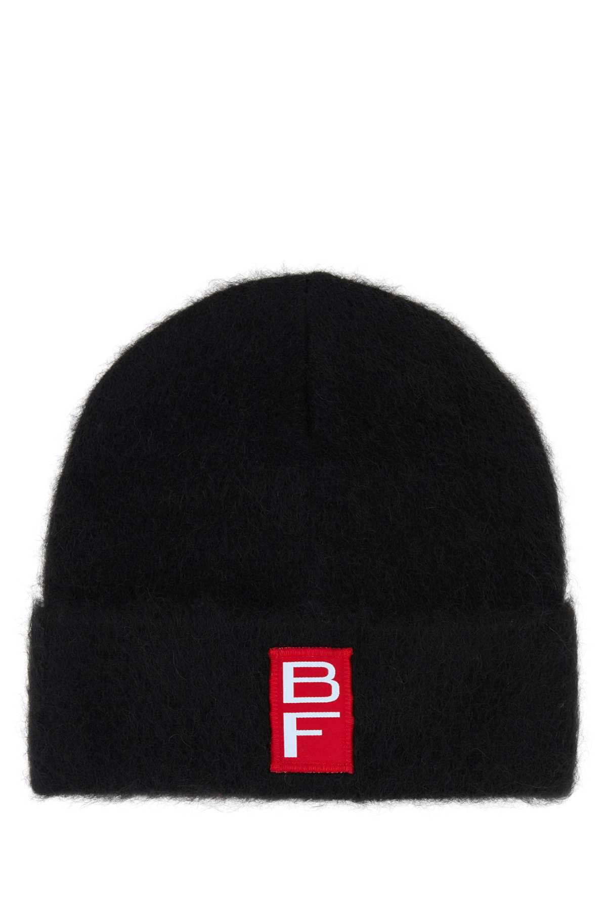 Black alpaca beanie hat