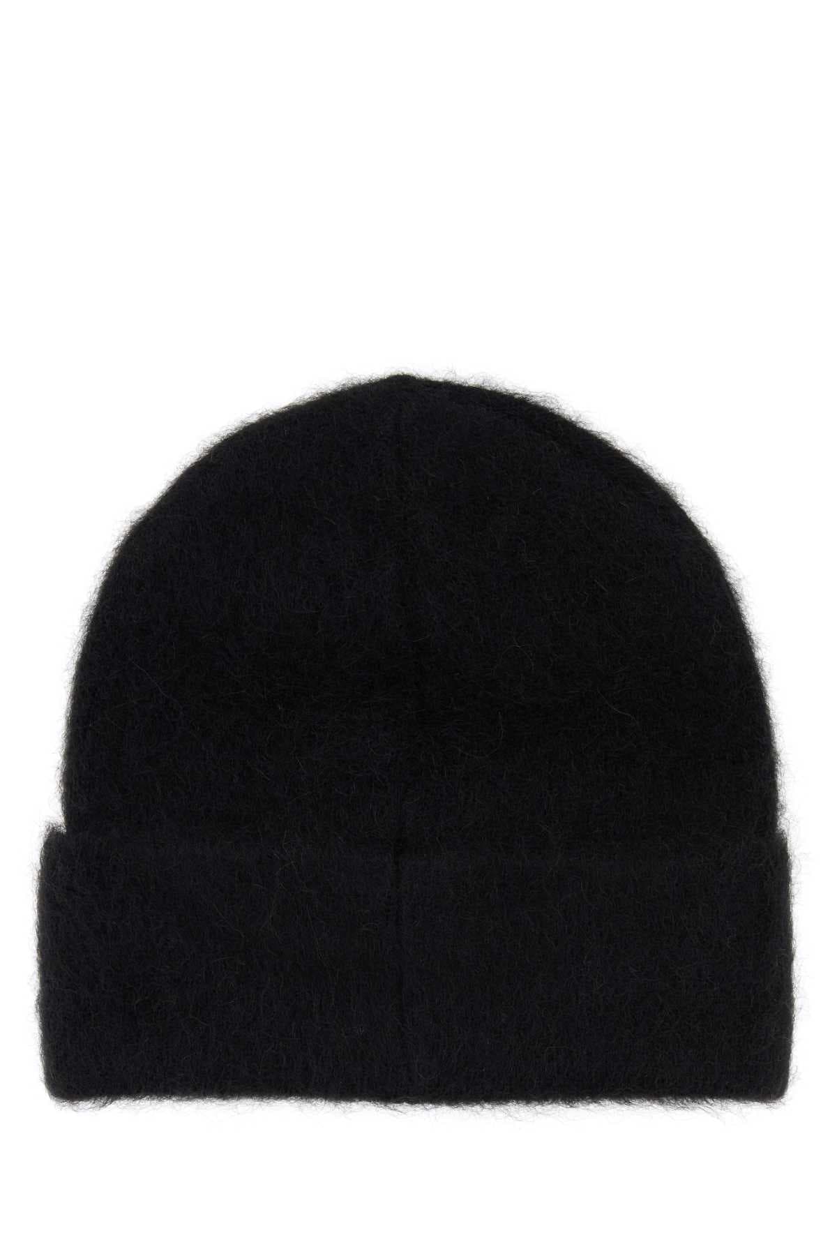 Black alpaca beanie hat - мініатюра 2