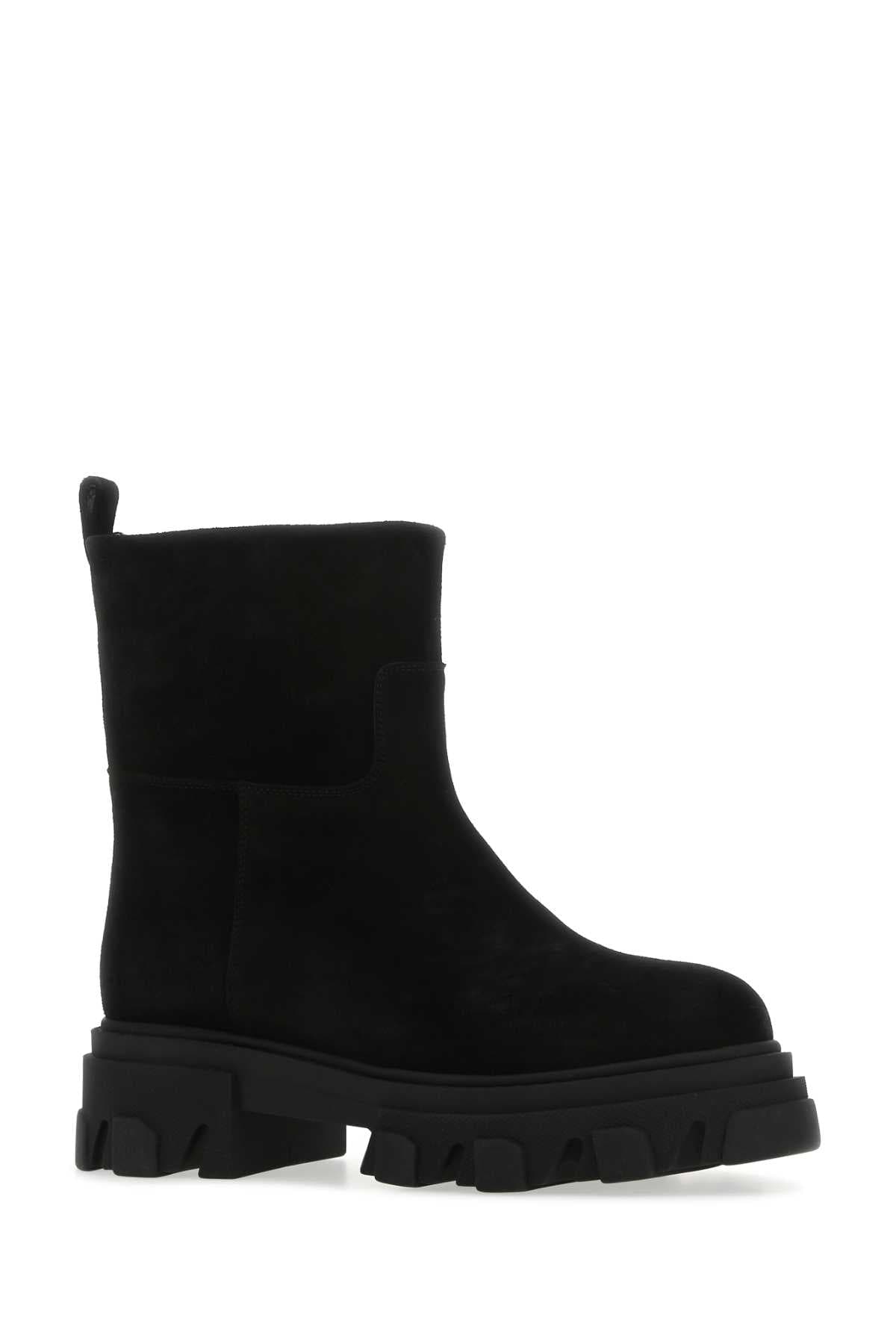 Black suede ankle boots - мініатюра 2