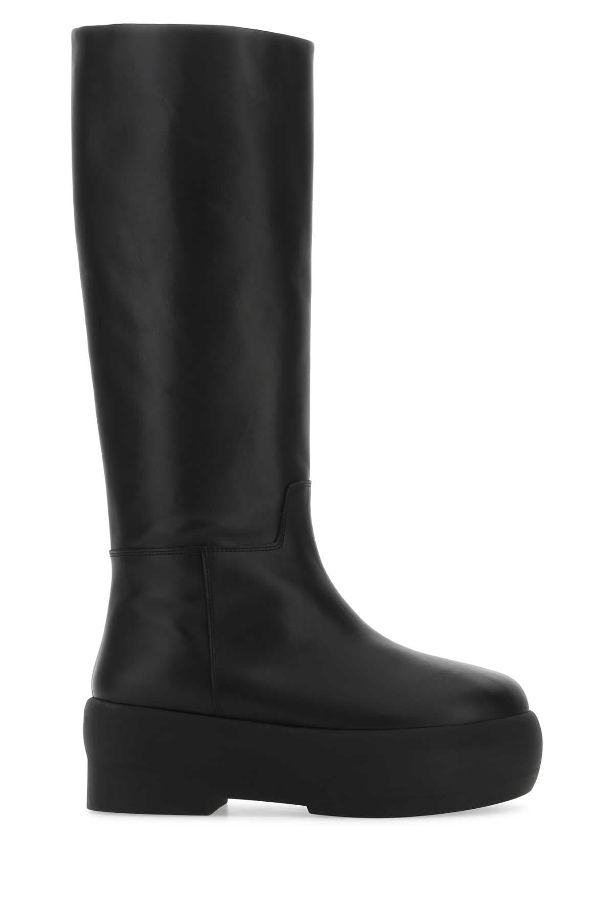 Black leather Gia 16 boots