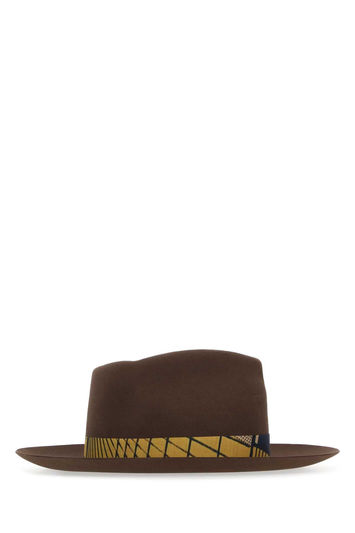 Brown felt Bouganville hat - мініатюра 2