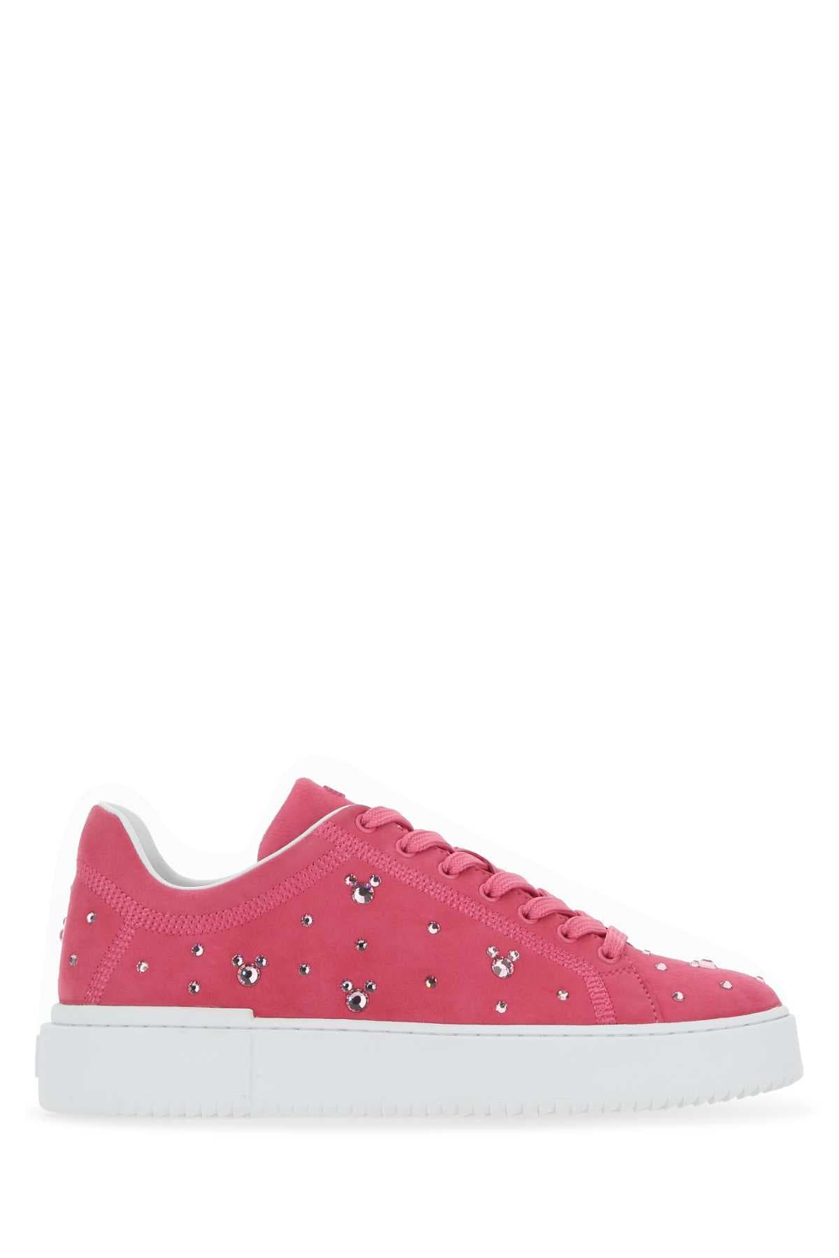 Fuchsia suede sneakers