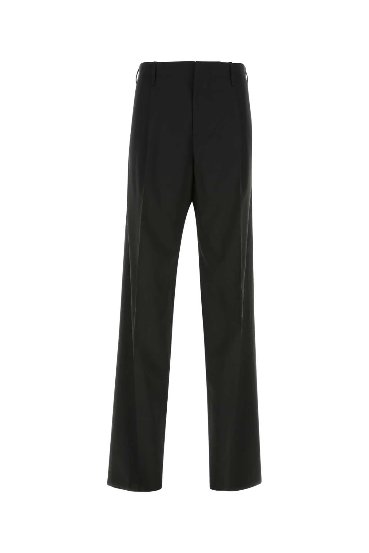 Black stretch wool pant