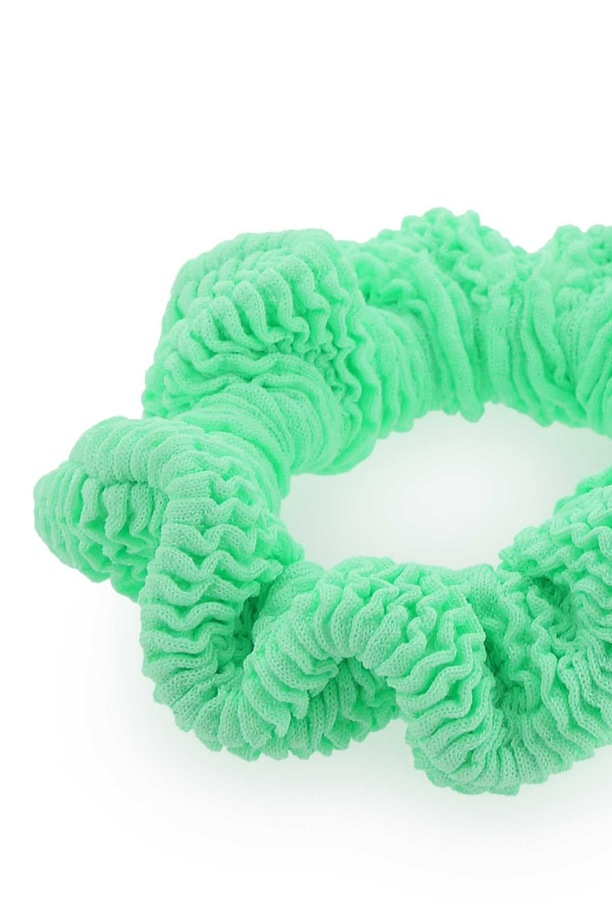 Green fabric scrunchie - мініатюра 2