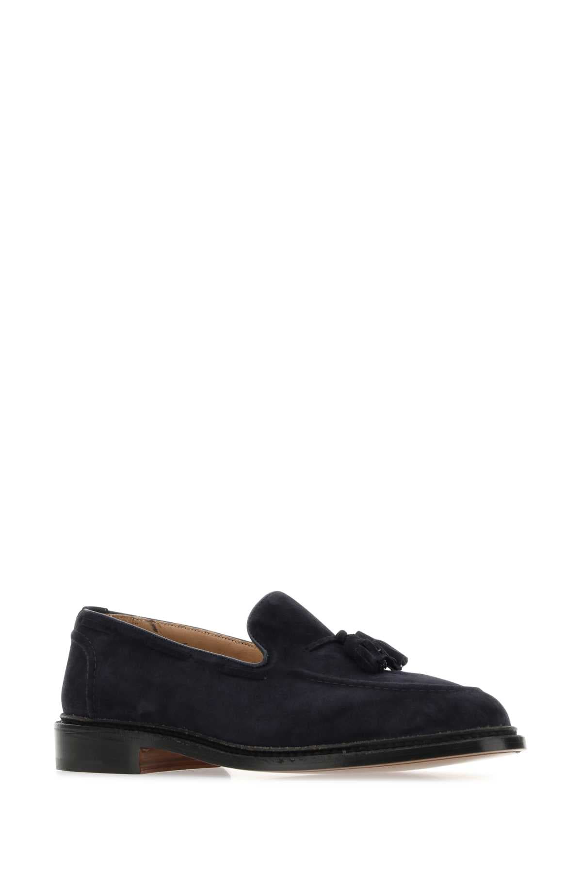 Navy blue suede Elton loafers - мініатюра 2