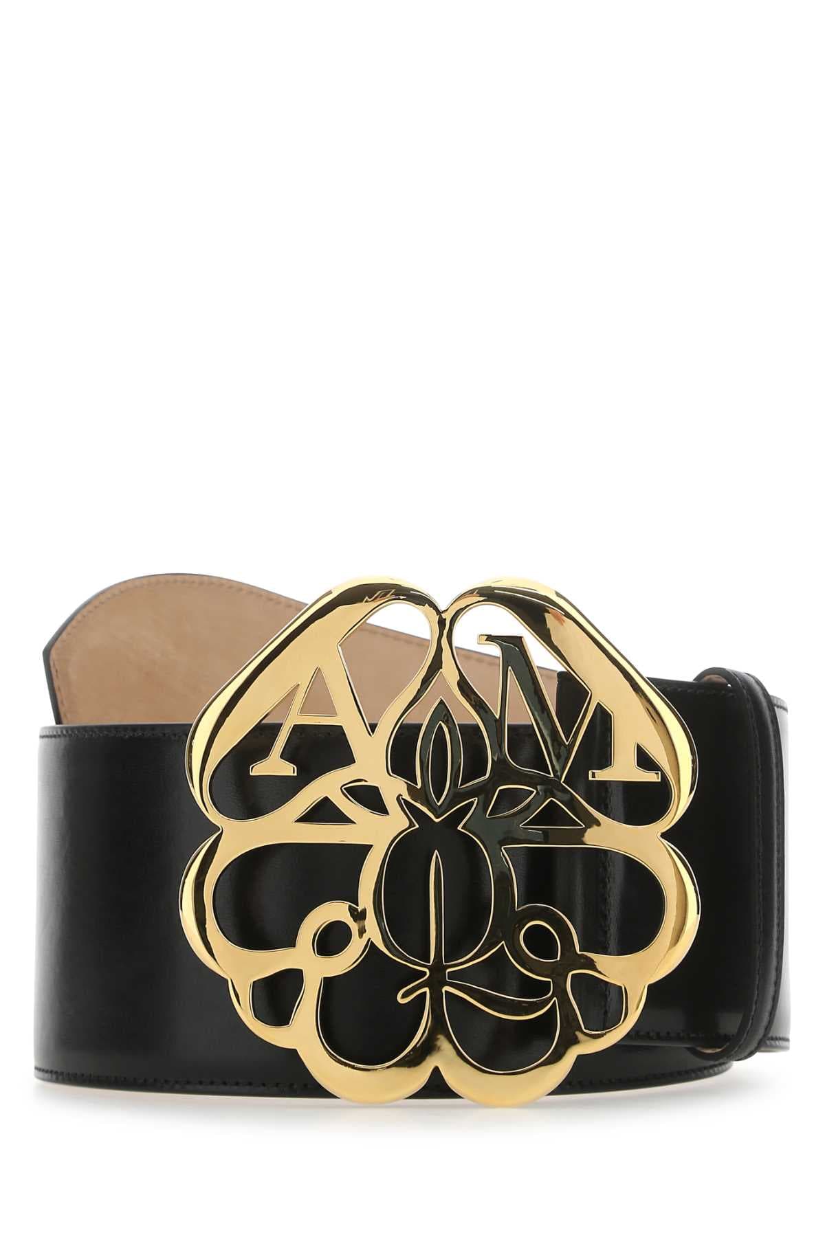 Black leather belt