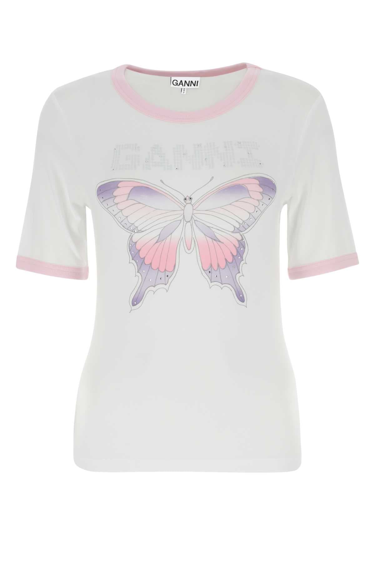 White stretch lyocell t-shirt