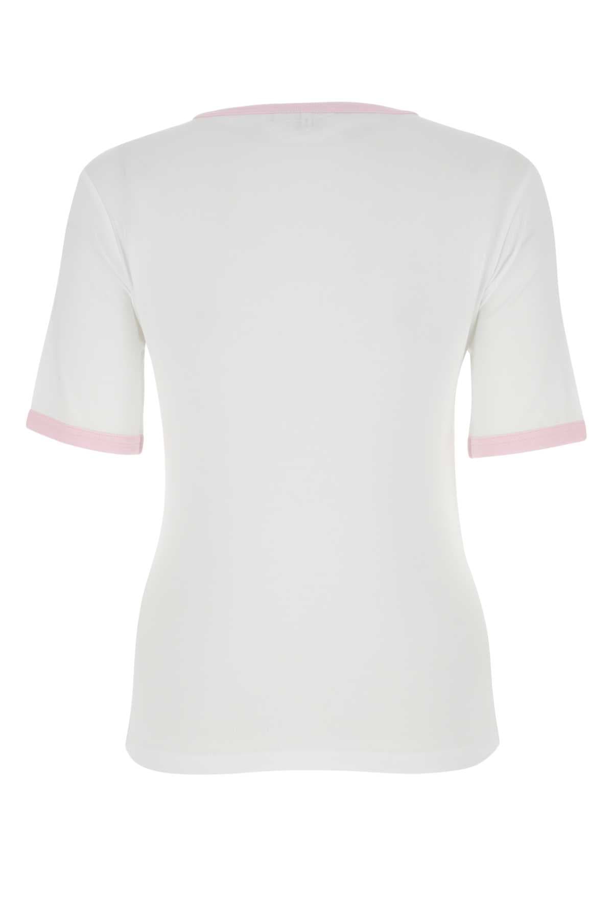 White stretch lyocell t-shirt - мініатюра 2