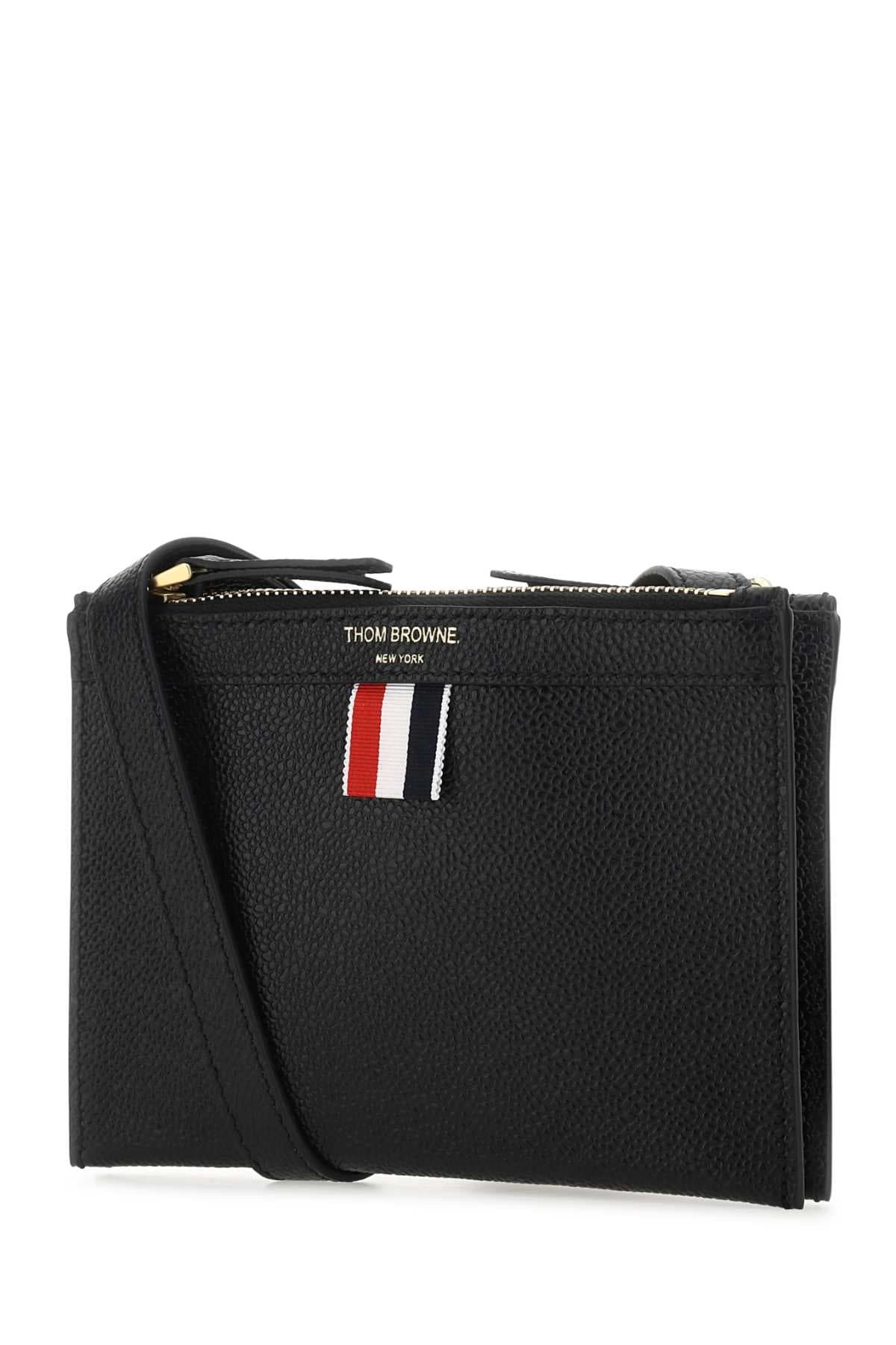Black leather mini document holder - мініатюра 2