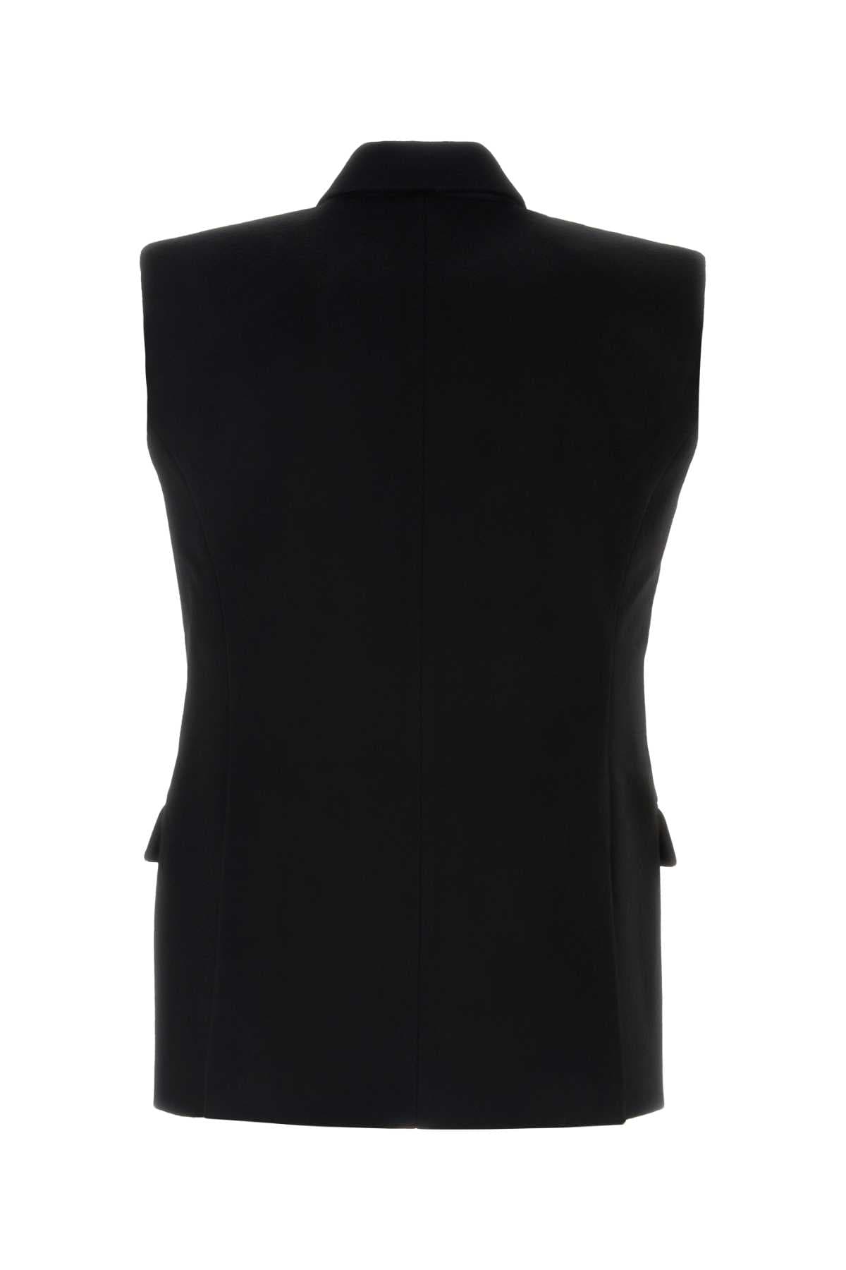Black wool sleeveless blazer - мініатюра 2