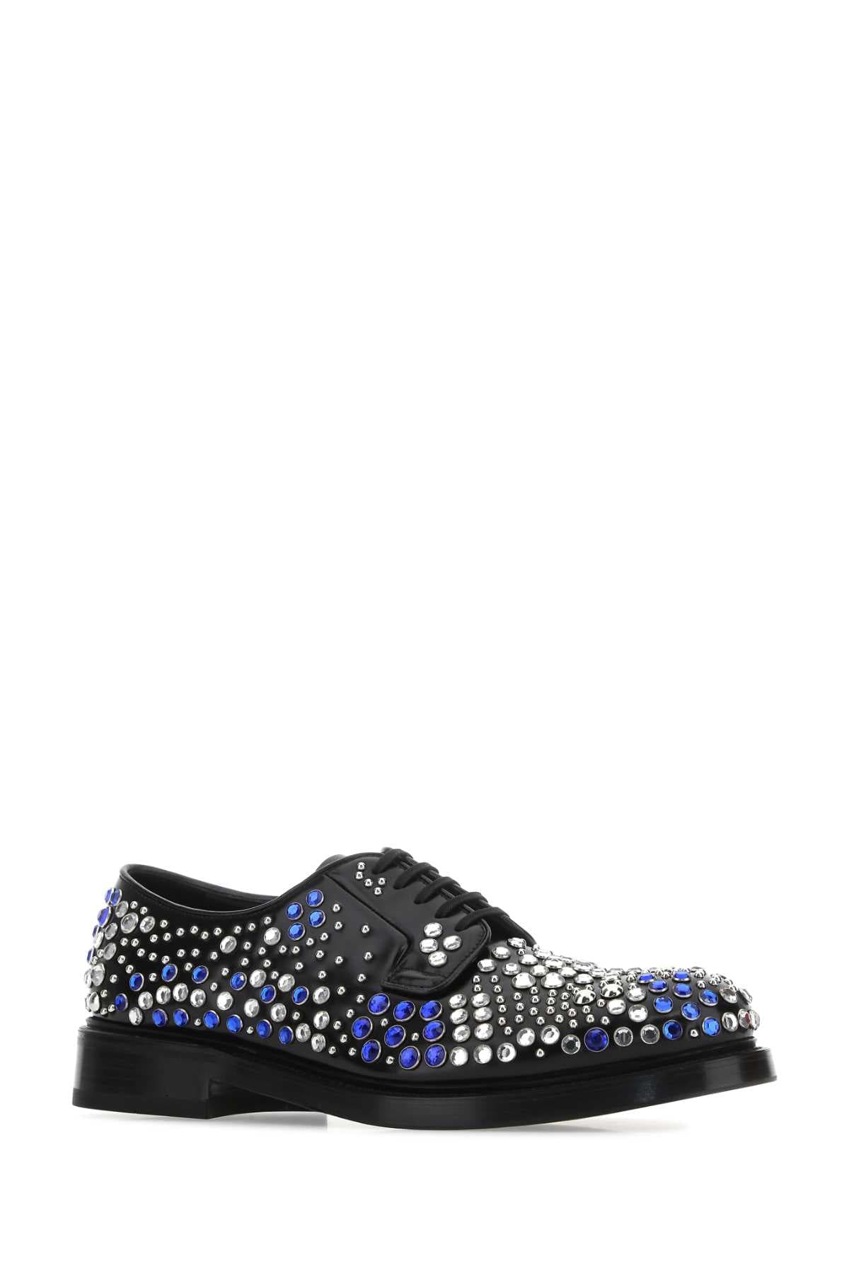 Embellished leather lace-up shoes - мініатюра 2