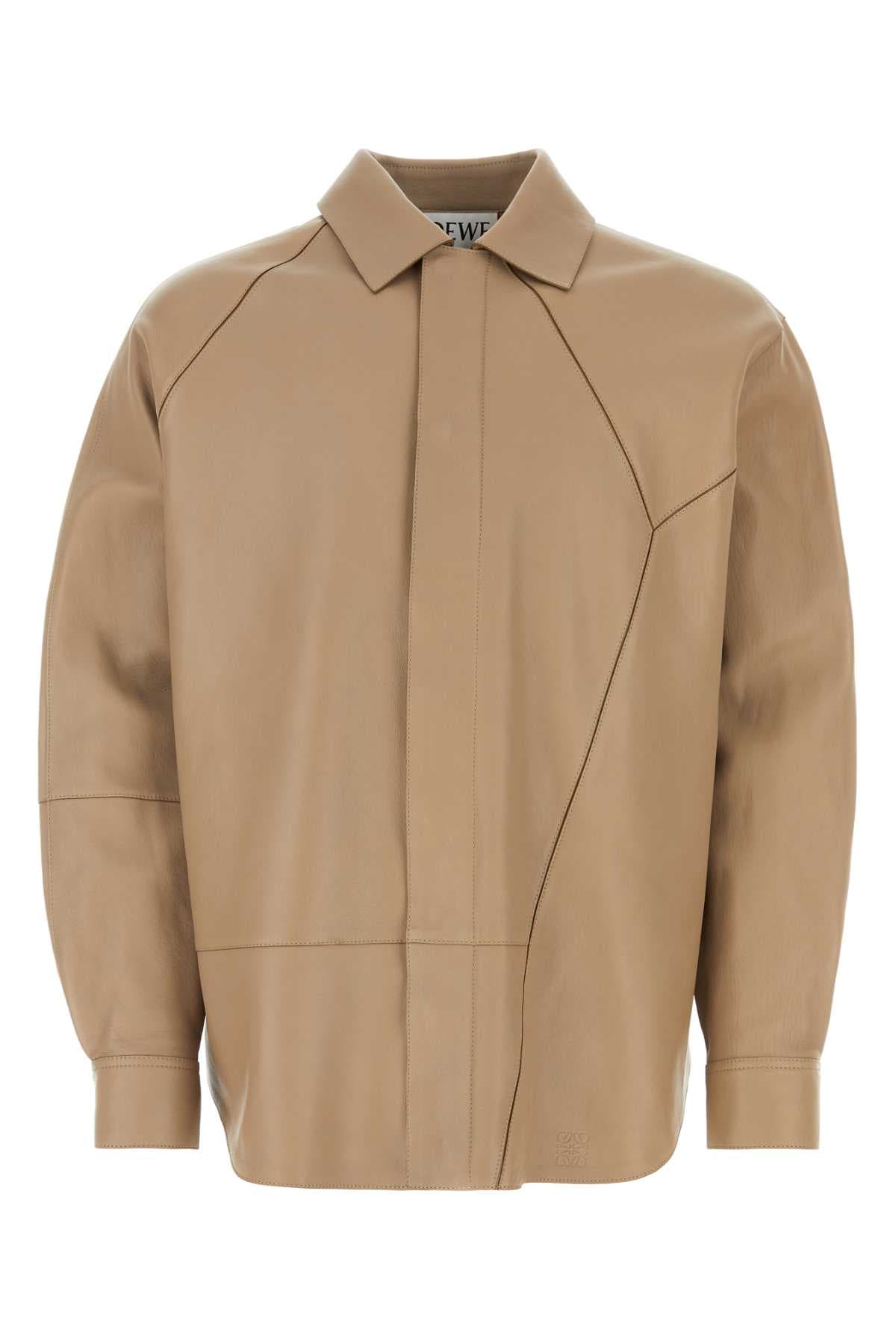 Dove grey leather shirt