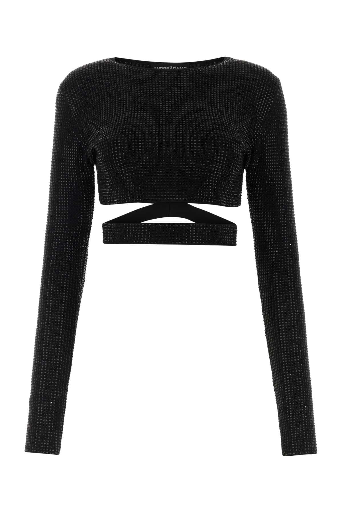 Embellished viscose blend top
