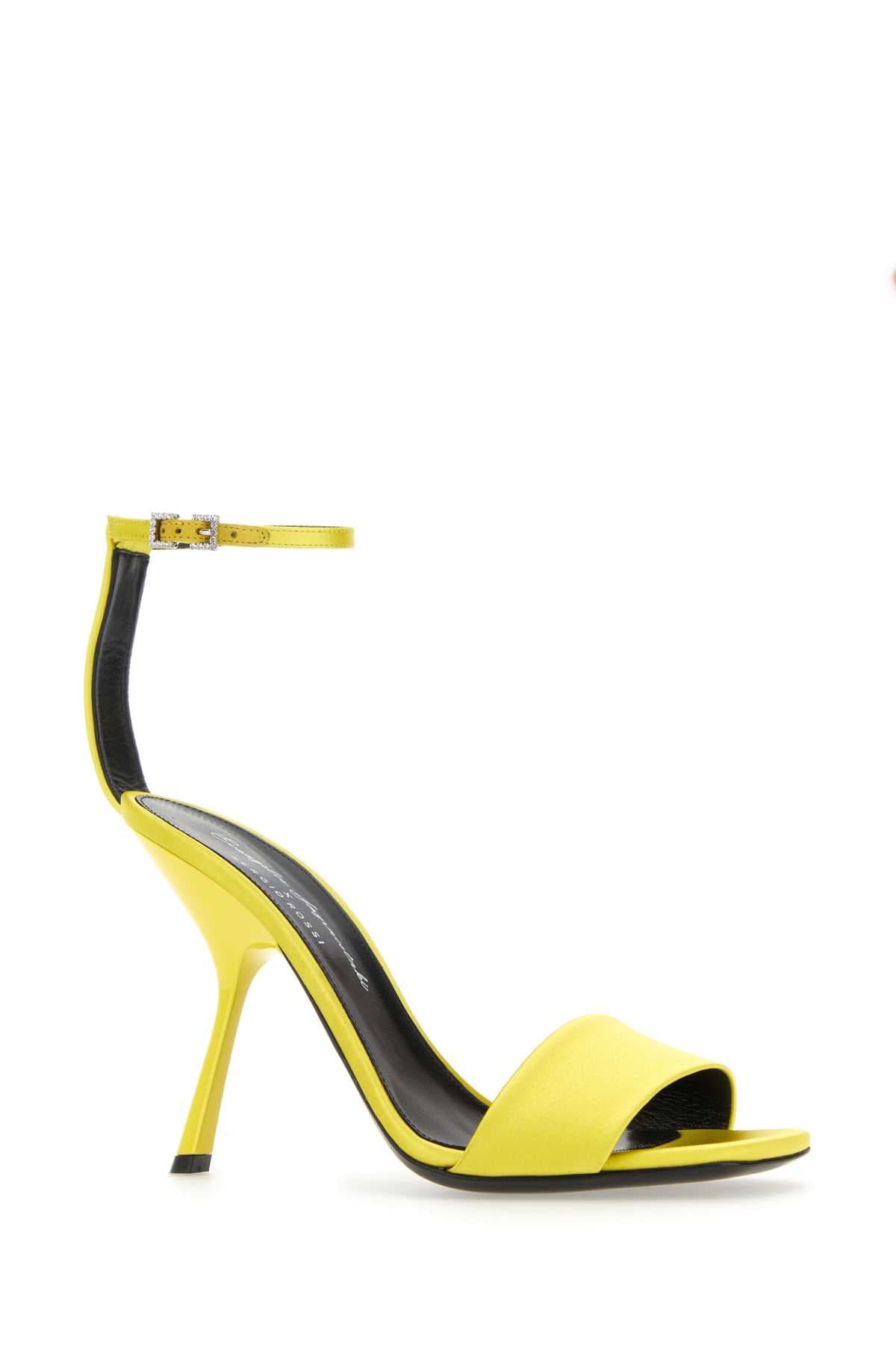 Yellow satin sandals - мініатюра 2