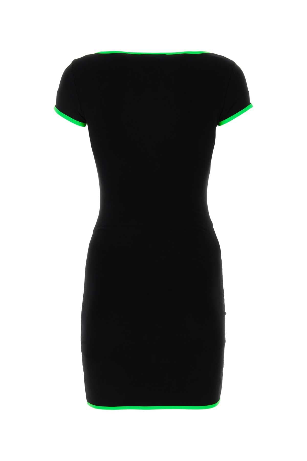 Black stretch viscose mini dress - мініатюра 2