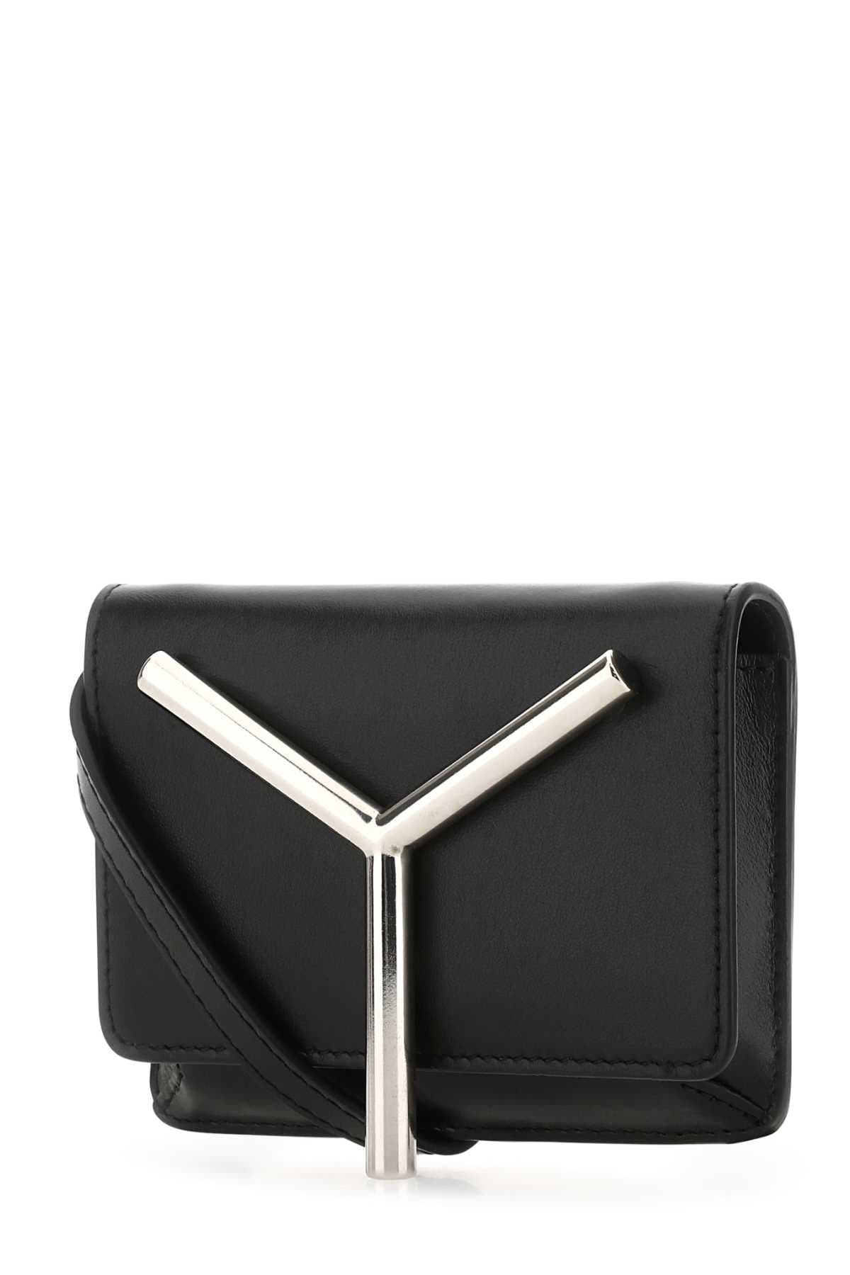 Black leather mini crossbody bag - мініатюра 2