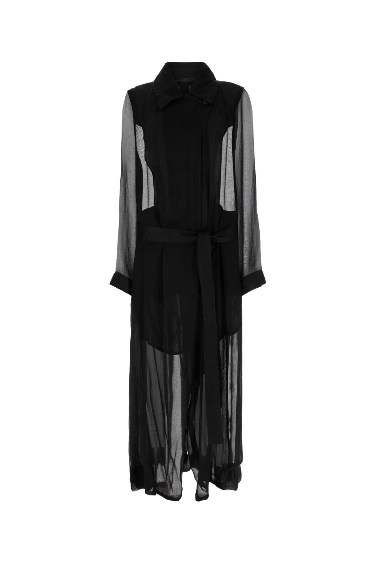 Black crepe Georgine trench coat
