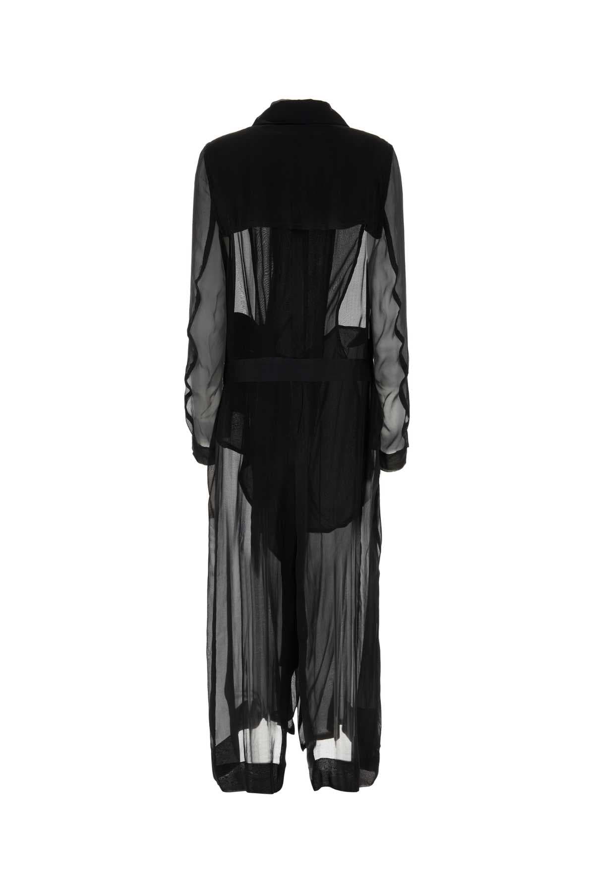 Black crepe Georgine trench coat - мініатюра 2