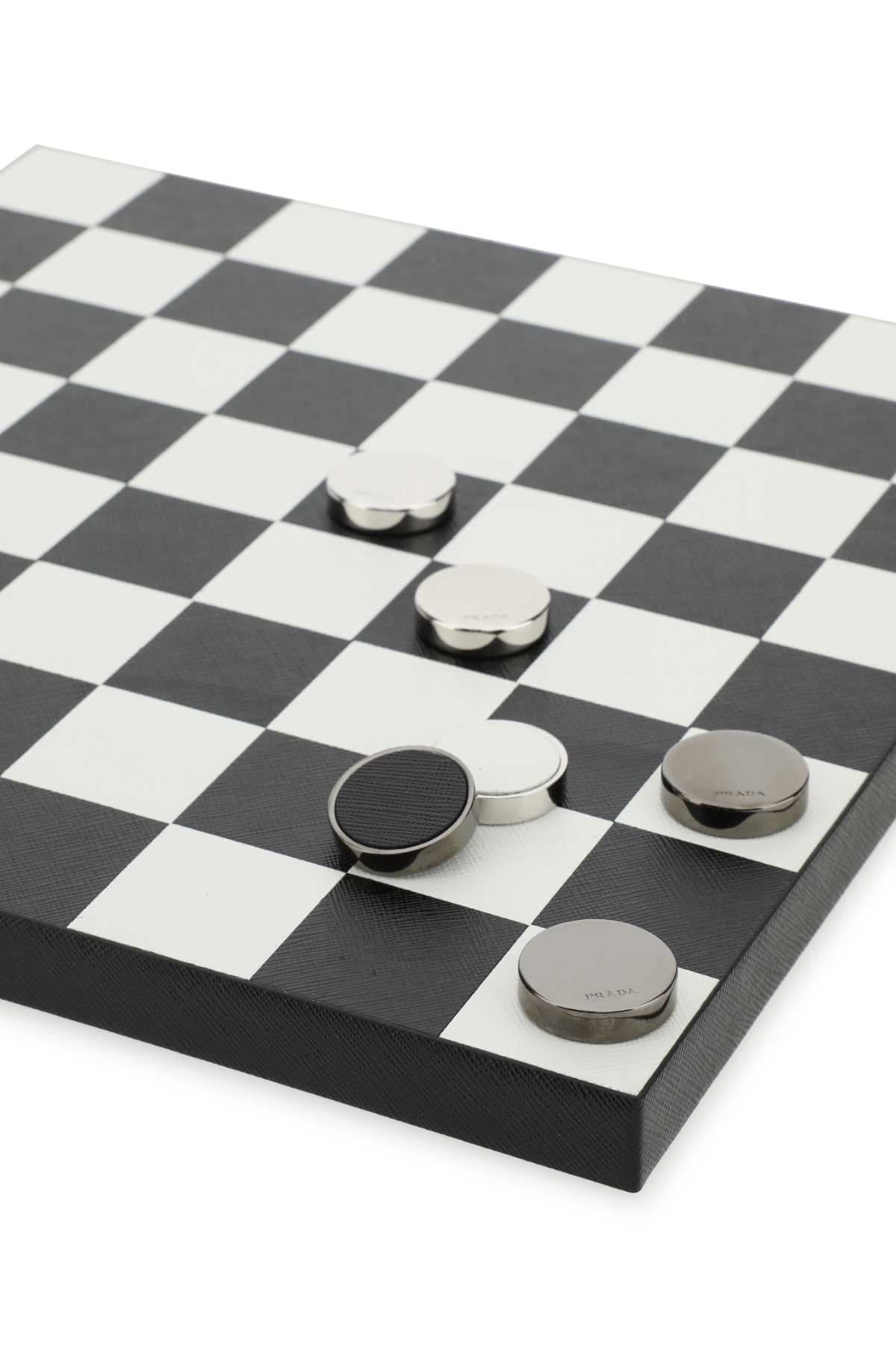 Black leather checkers game kit - мініатюра 2