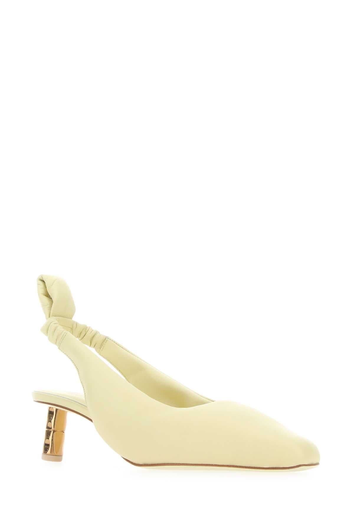 Pastel yellow nappa leather Puffy pumps - мініатюра 2