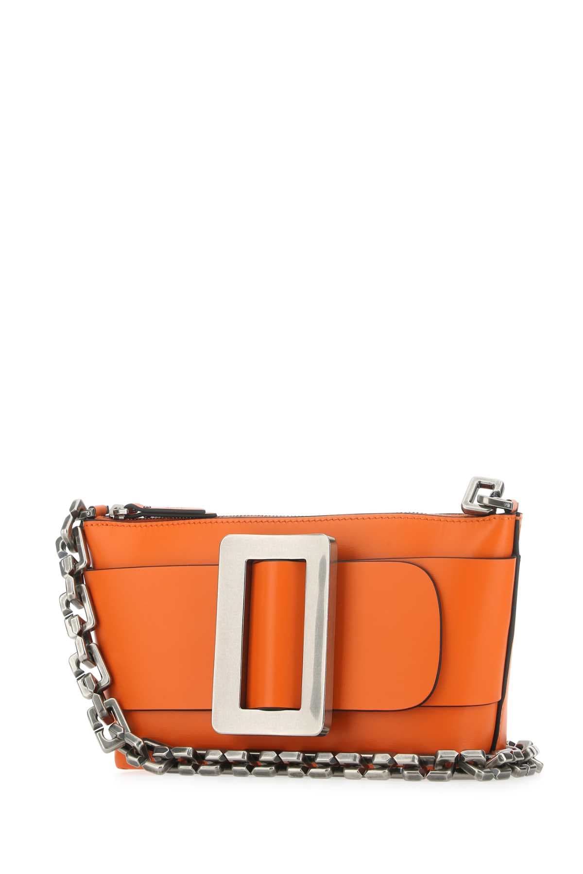 Orange leather Buckle shoulder bag - мініатюра 2