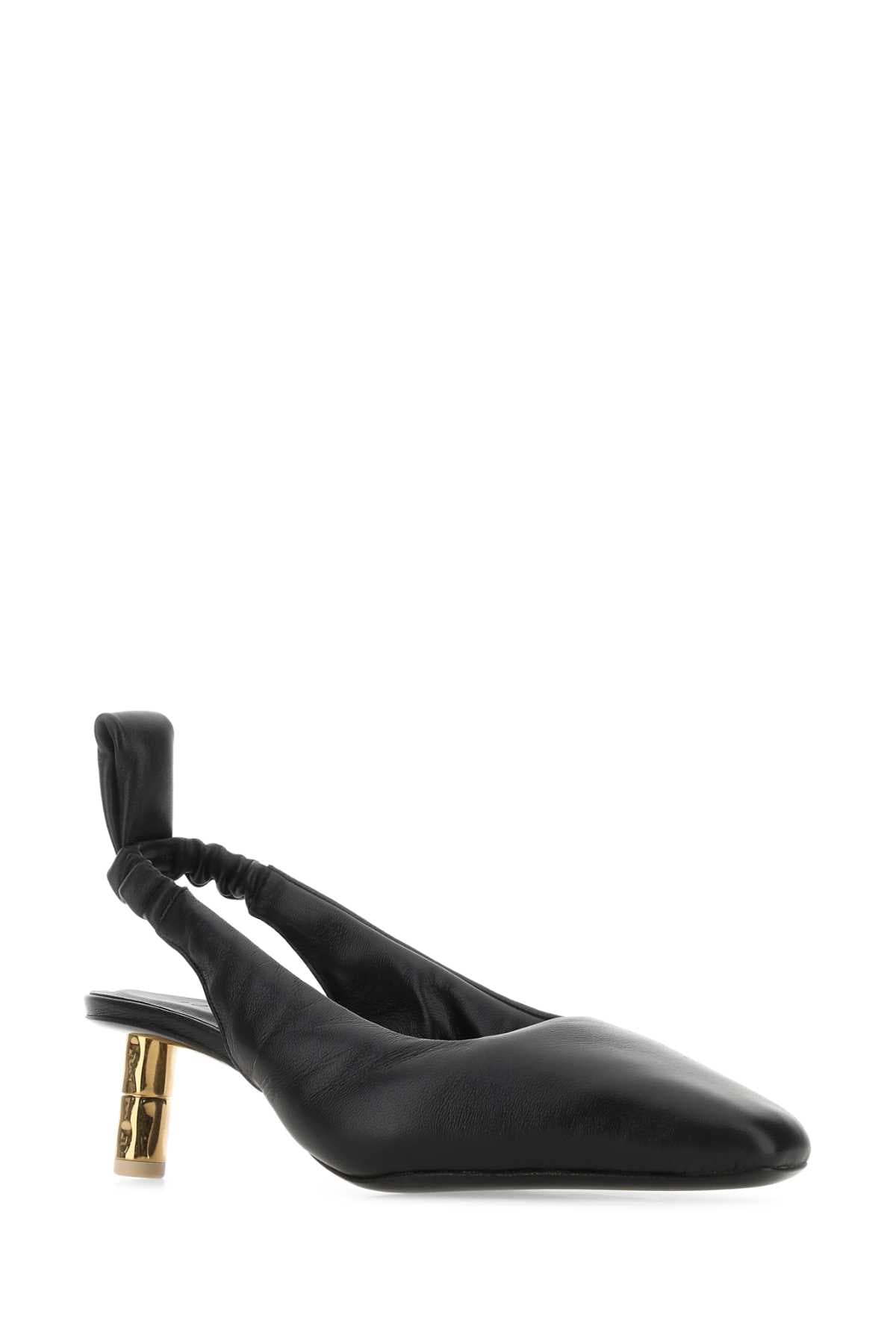 Black nappa leather Puffy pumps - мініатюра 2