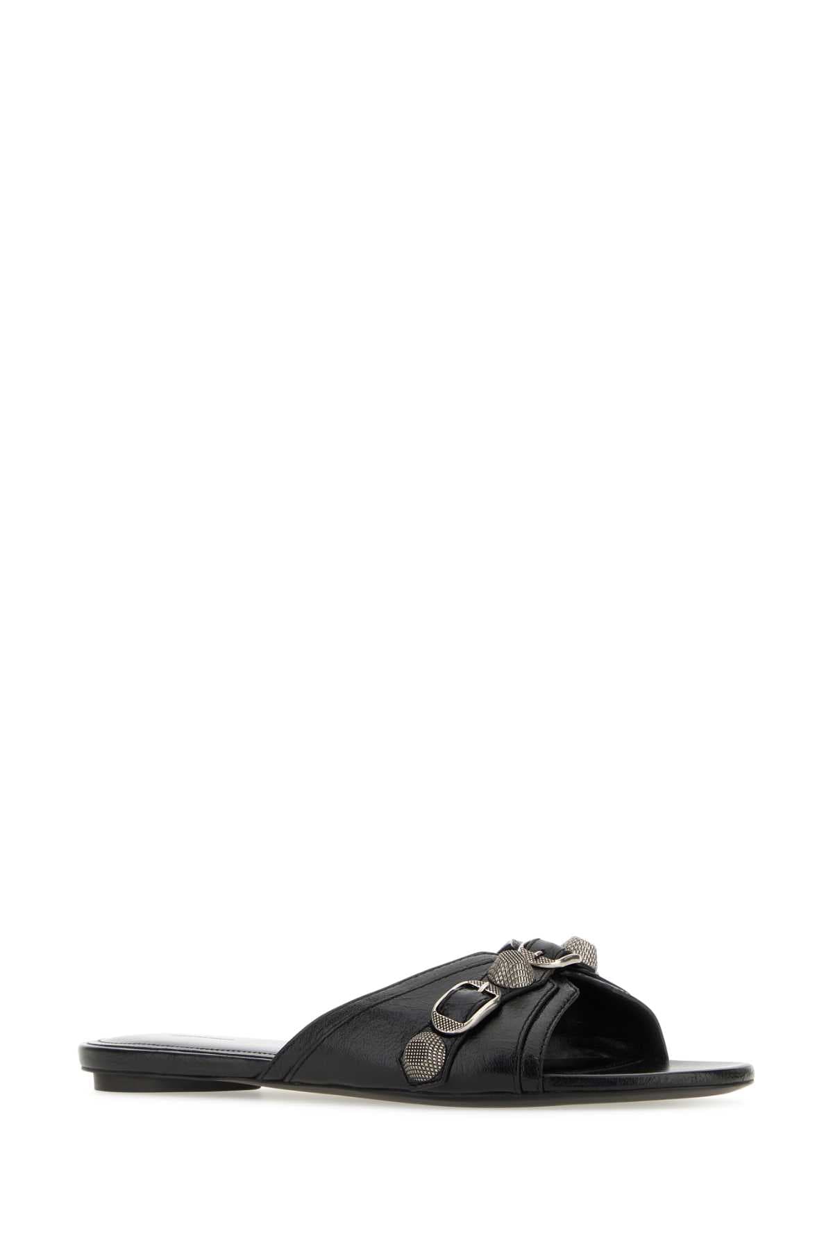 Black leather slippers - мініатюра 2
