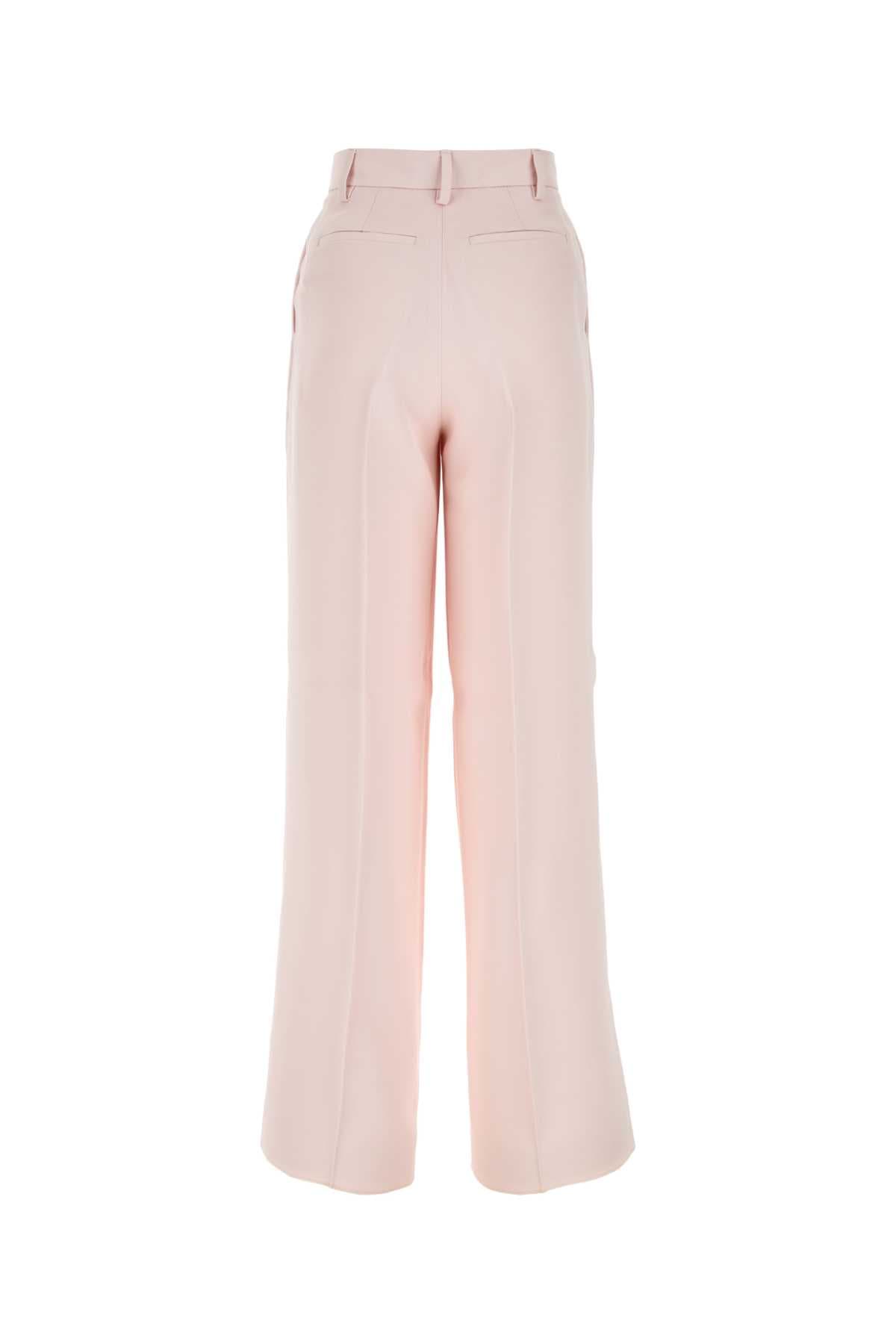Light pink viscose wide-leg pant - мініатюра 2