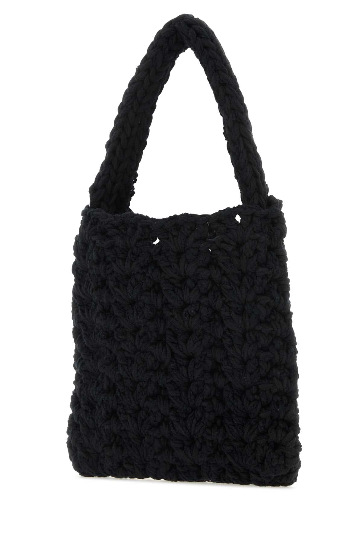 Black cotton blend handbag - мініатюра 2