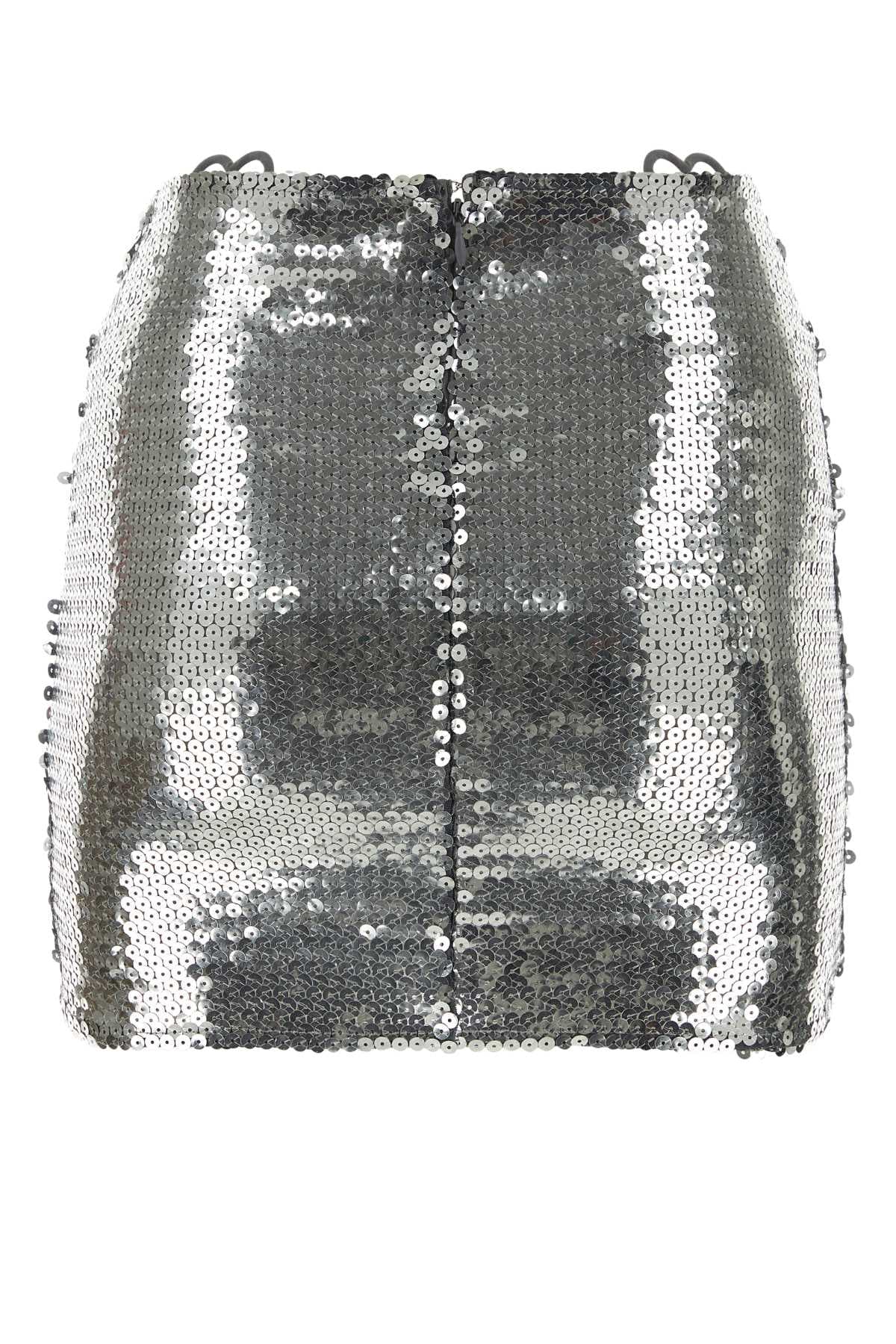 Silver sequins mini skirt - мініатюра 2