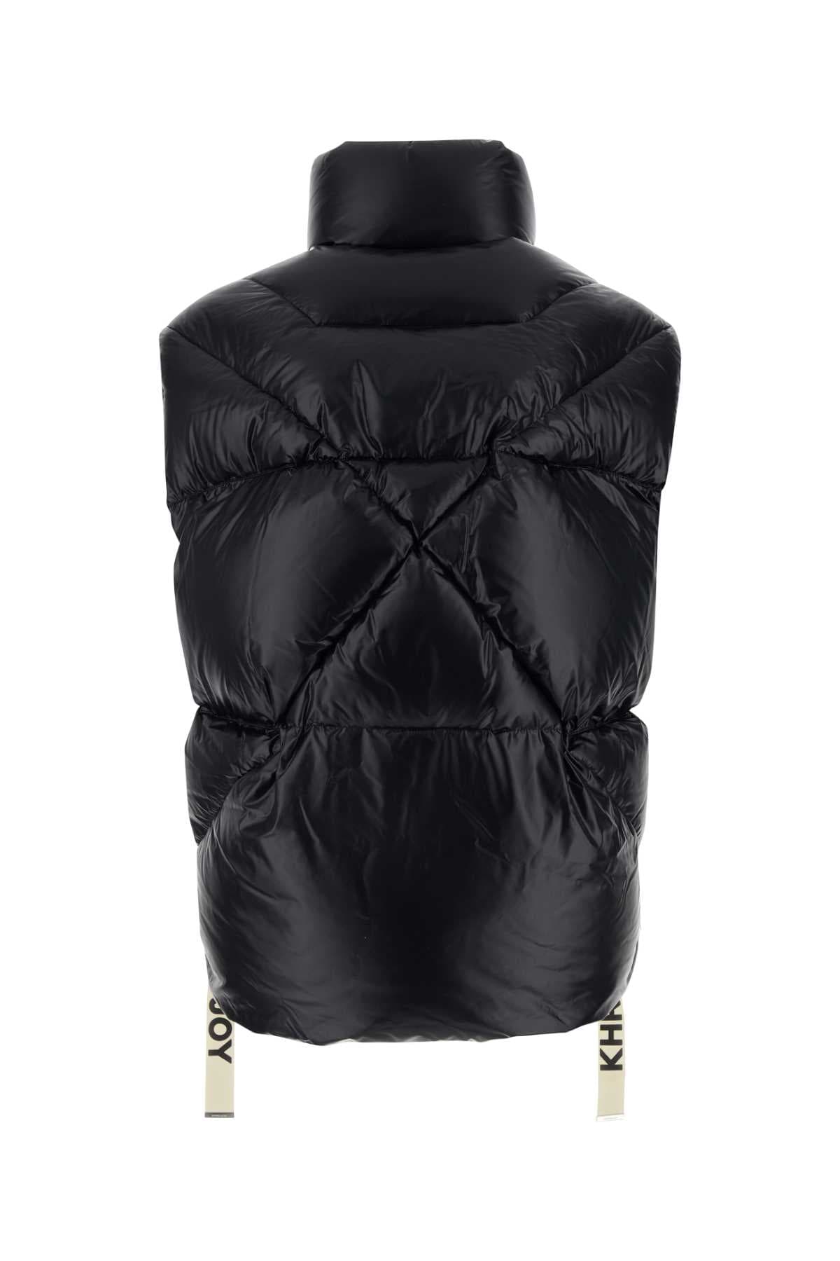 Black nylon sleeveless Puff Shiny down jacket - мініатюра 2