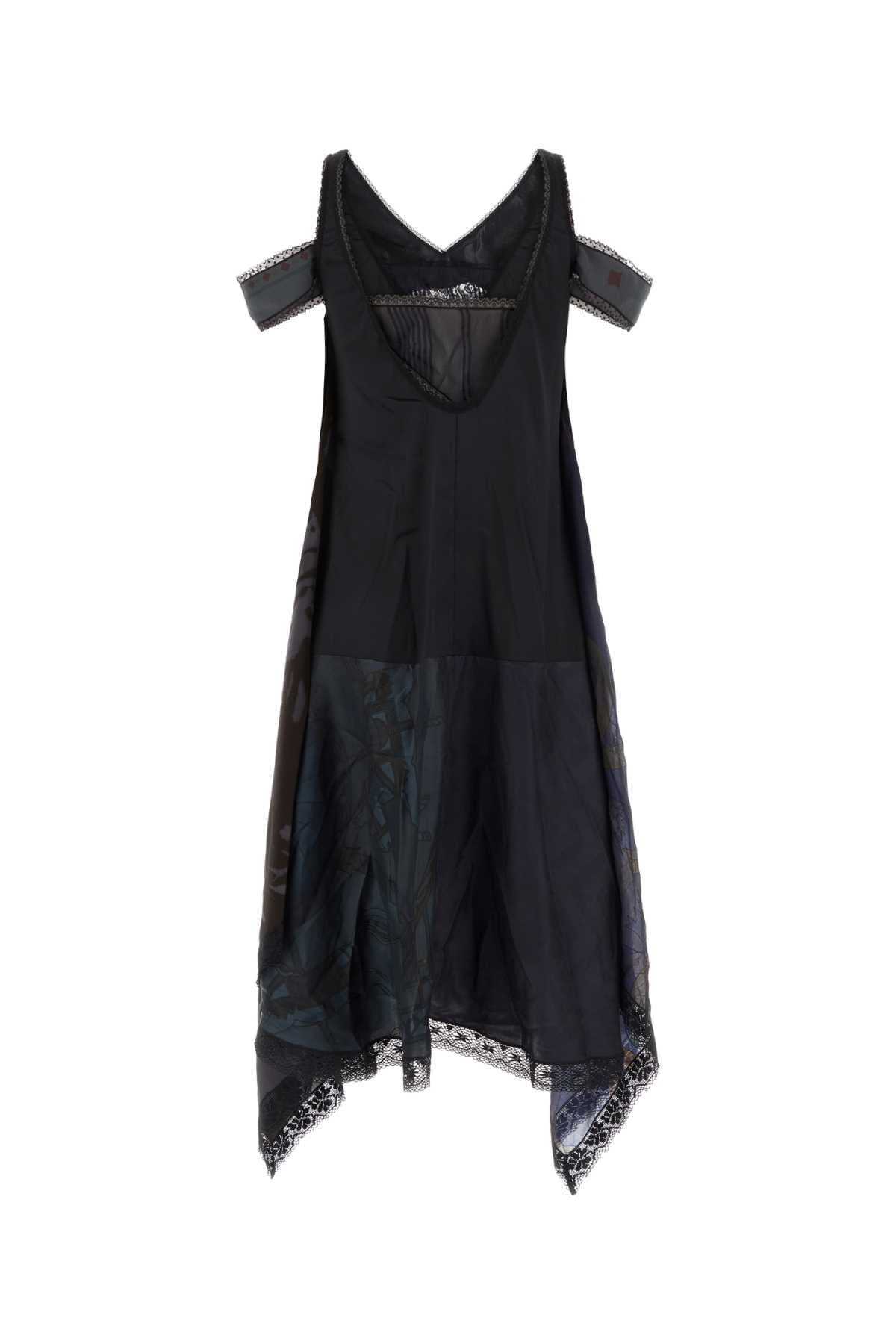 Multicolor silk dress - мініатюра 2