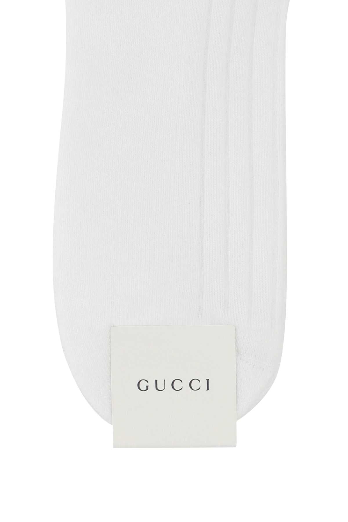 White stretch cotton blend socks - мініатюра 2
