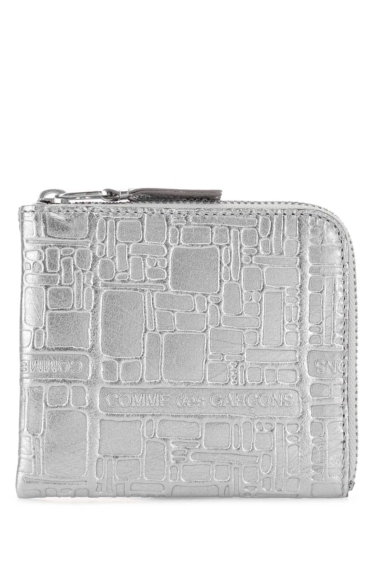 Silver leather card holder