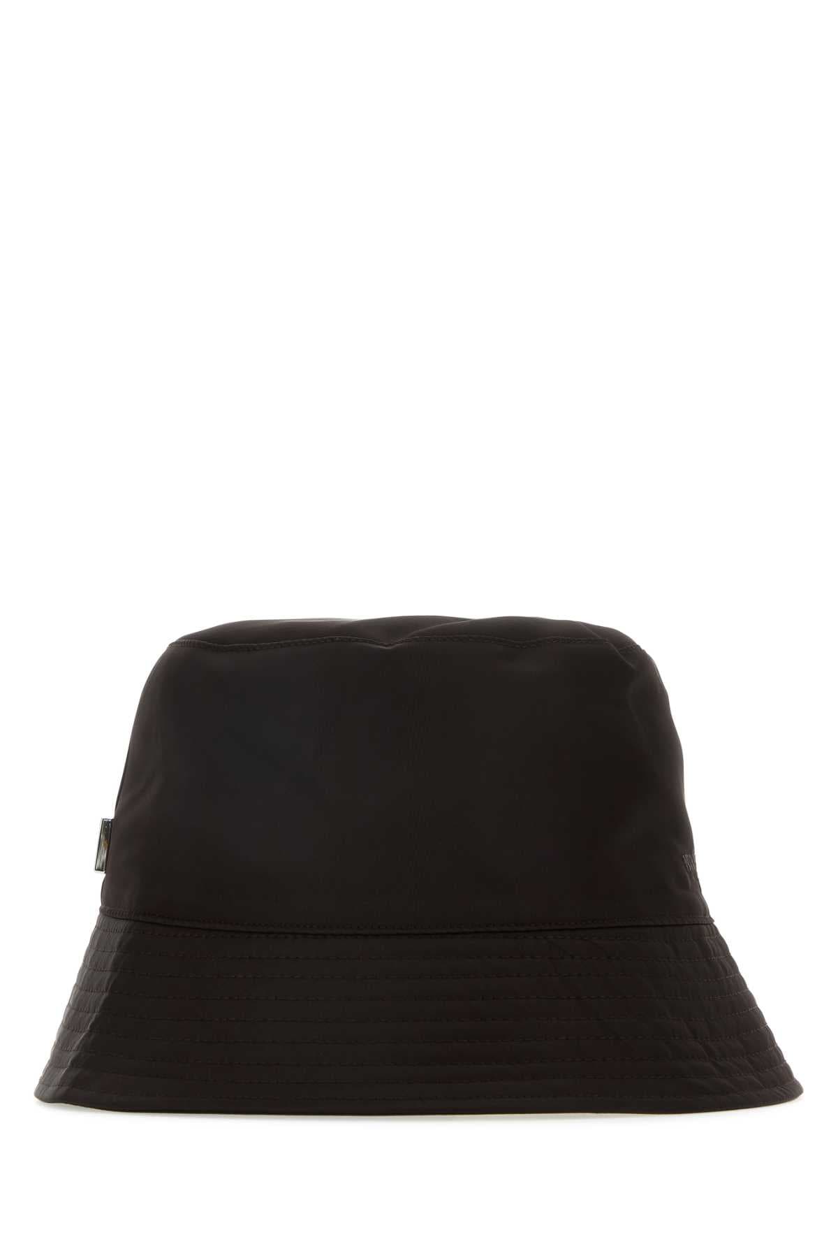 Dark brown nylon bucket hat - мініатюра 2