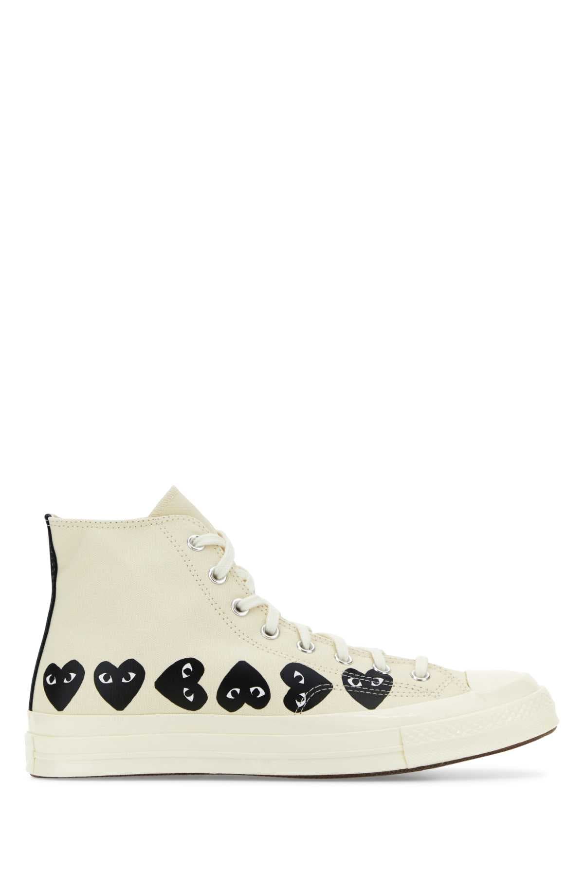 Ivory canvas Comme Des Garçons X Converse sneakers