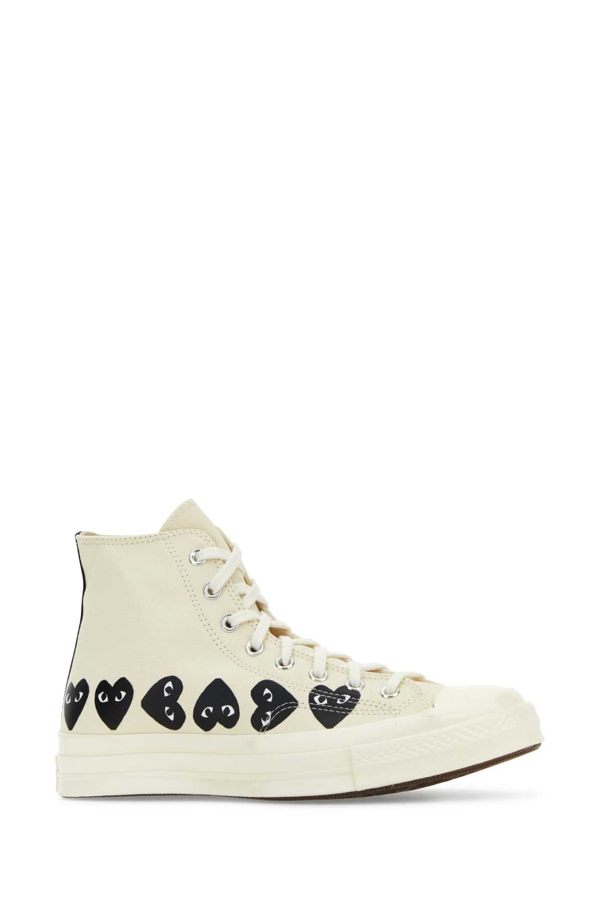 Ivory canvas Comme Des Garçons X Converse sneakers - мініатюра 2