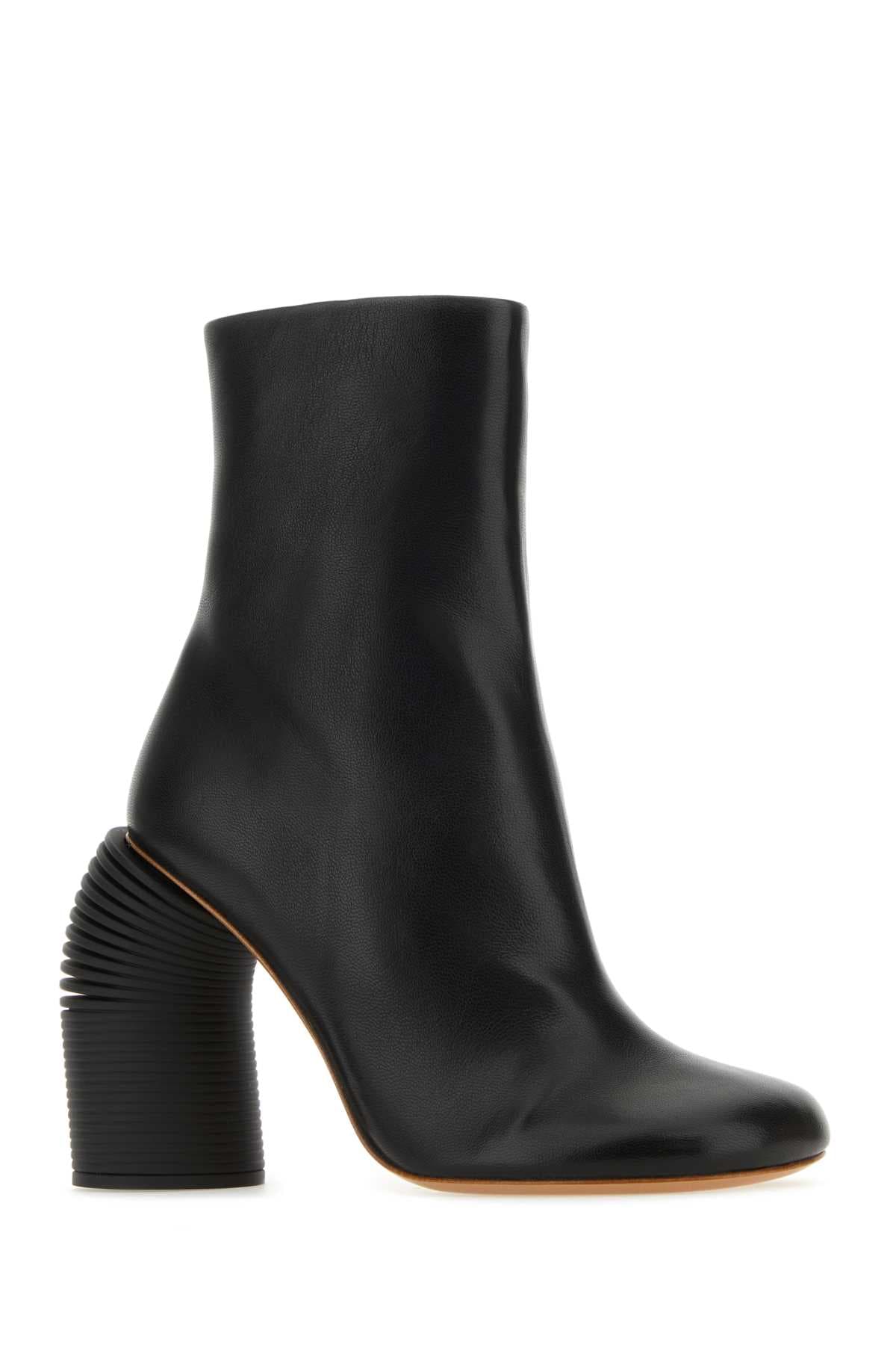 Black leather Spring ankle boots - мініатюра 2