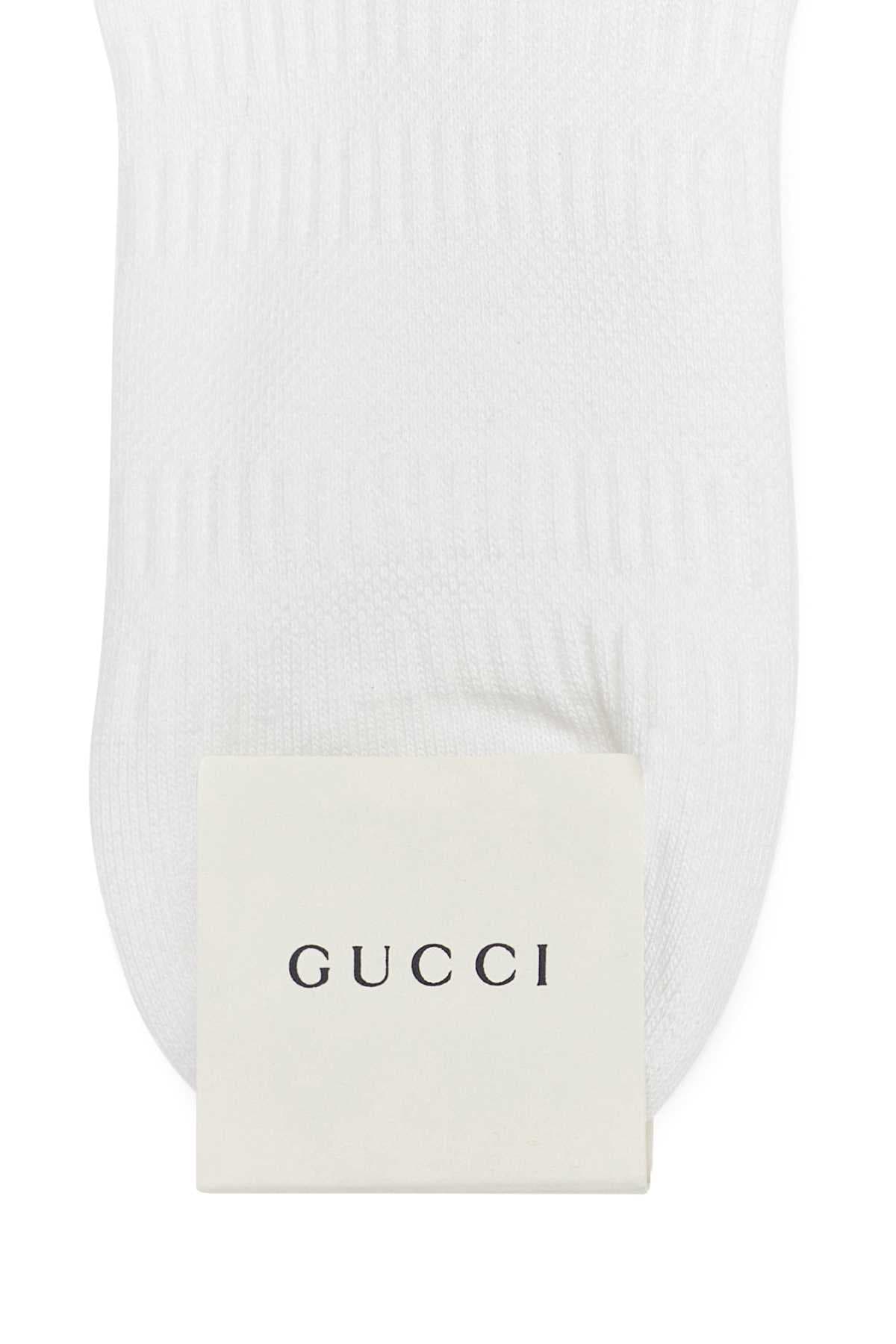 White stretch cotton blend socks - мініатюра 2