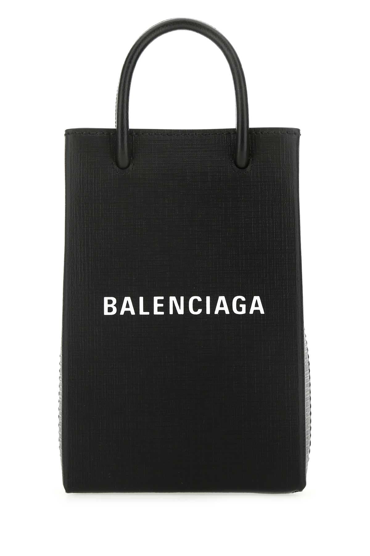 Black leather phone case