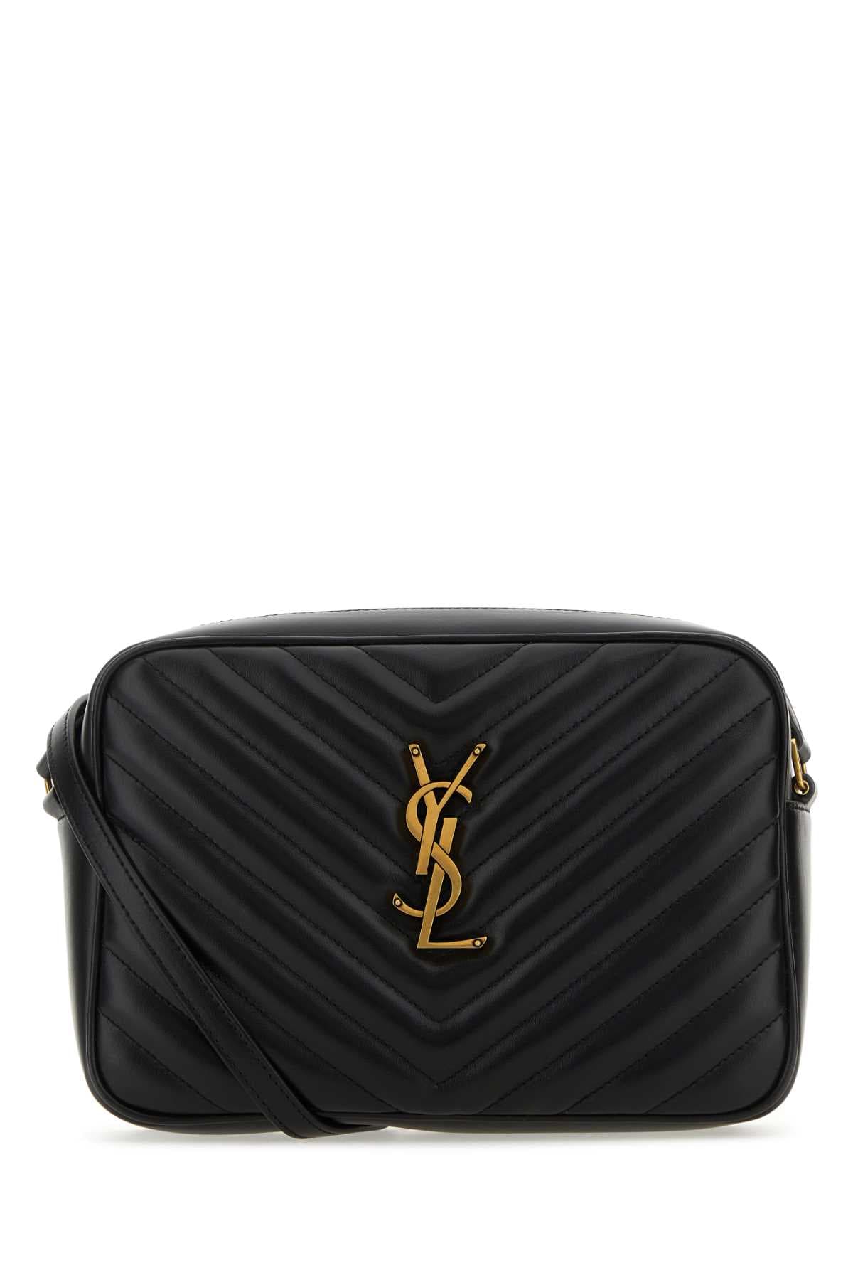 Black leather crossbody bag